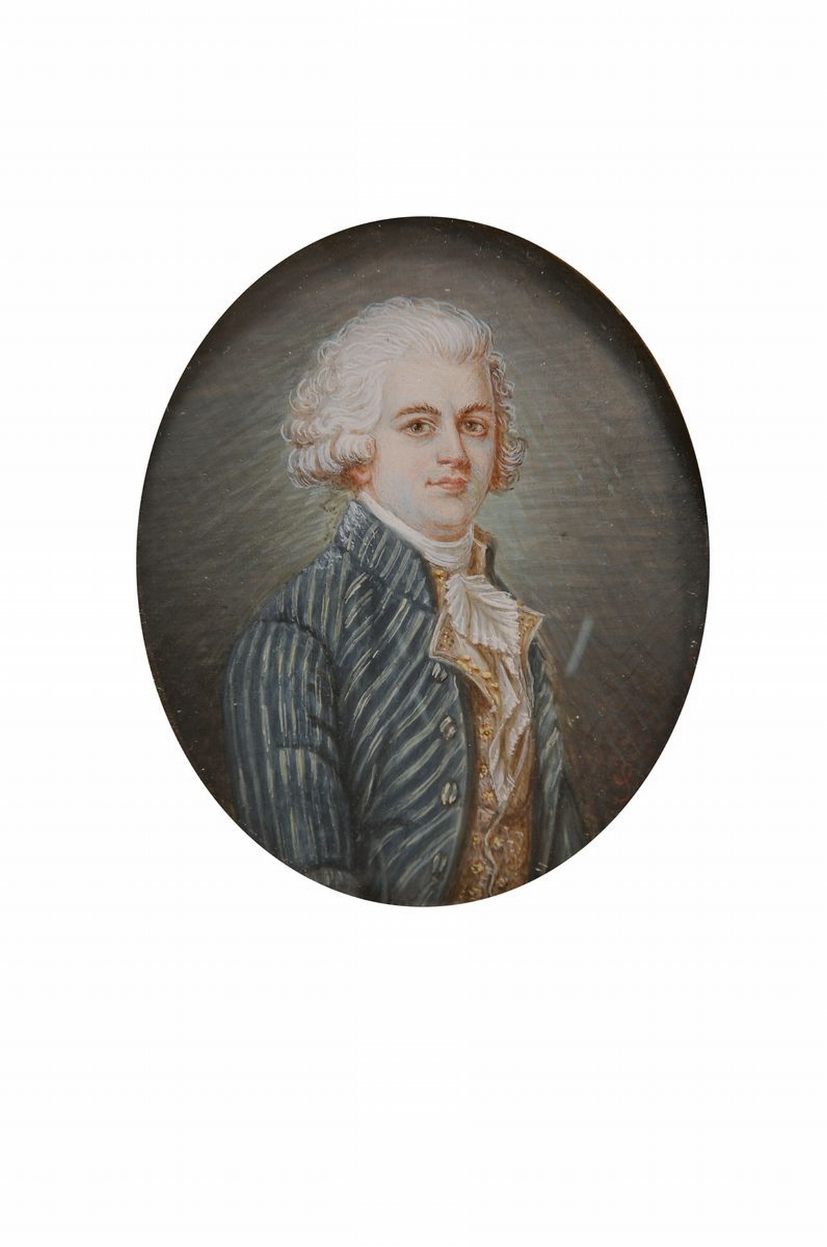 Jean-Baptiste Soyer, 1752-1828 Nancy, Porträtmaler, 1801/10 Beteiligungen am Salon de Paris: Porträt eines Edelmannes im Halbprofil, sign u. dat. ...