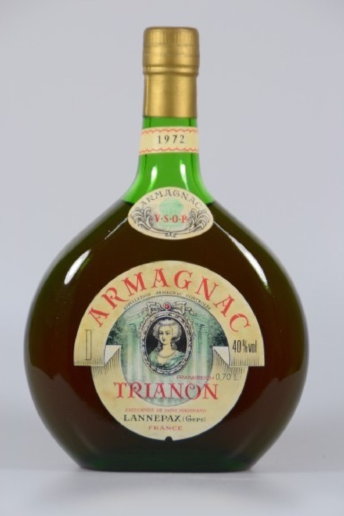 Detail a: 1 Flasche Armagnac Trianon Lannepax, 1972, 40% vol, Füllstand top shoulder, selten im Angebot