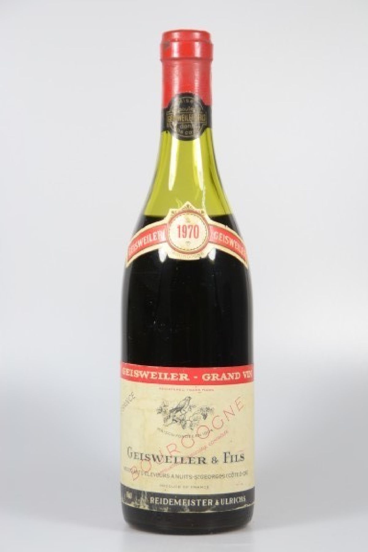 1 Flasche Gleisweiler & Fils, 1970, Grand Vino, 75cl, Füllstand lower mid shoulder, selten im Angebot