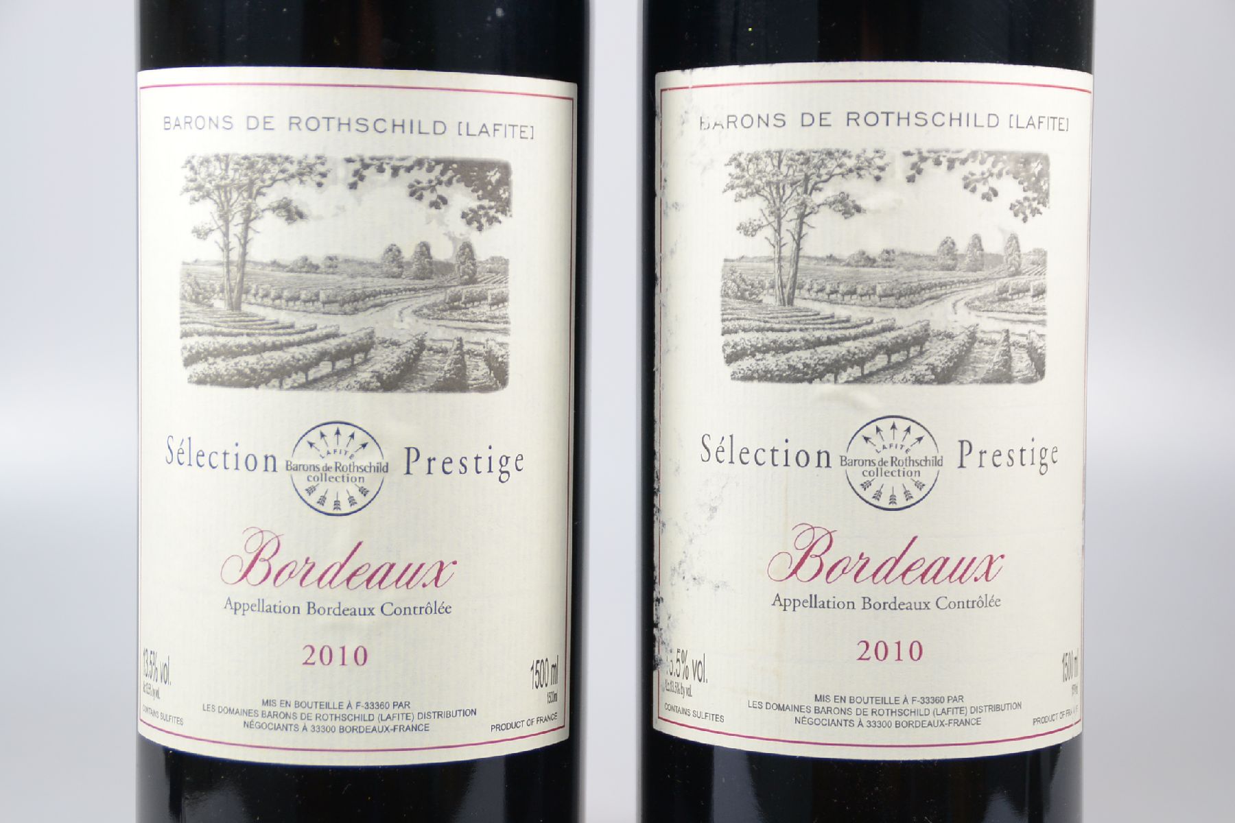 Detail b: 2 Magnumflaschen 2010 Selection Prestige, Barons de Rothschild (Lafite), Bordeaux, a.c., je 1500 ml, orig. verkorkt und unverkostet, in orig. ...