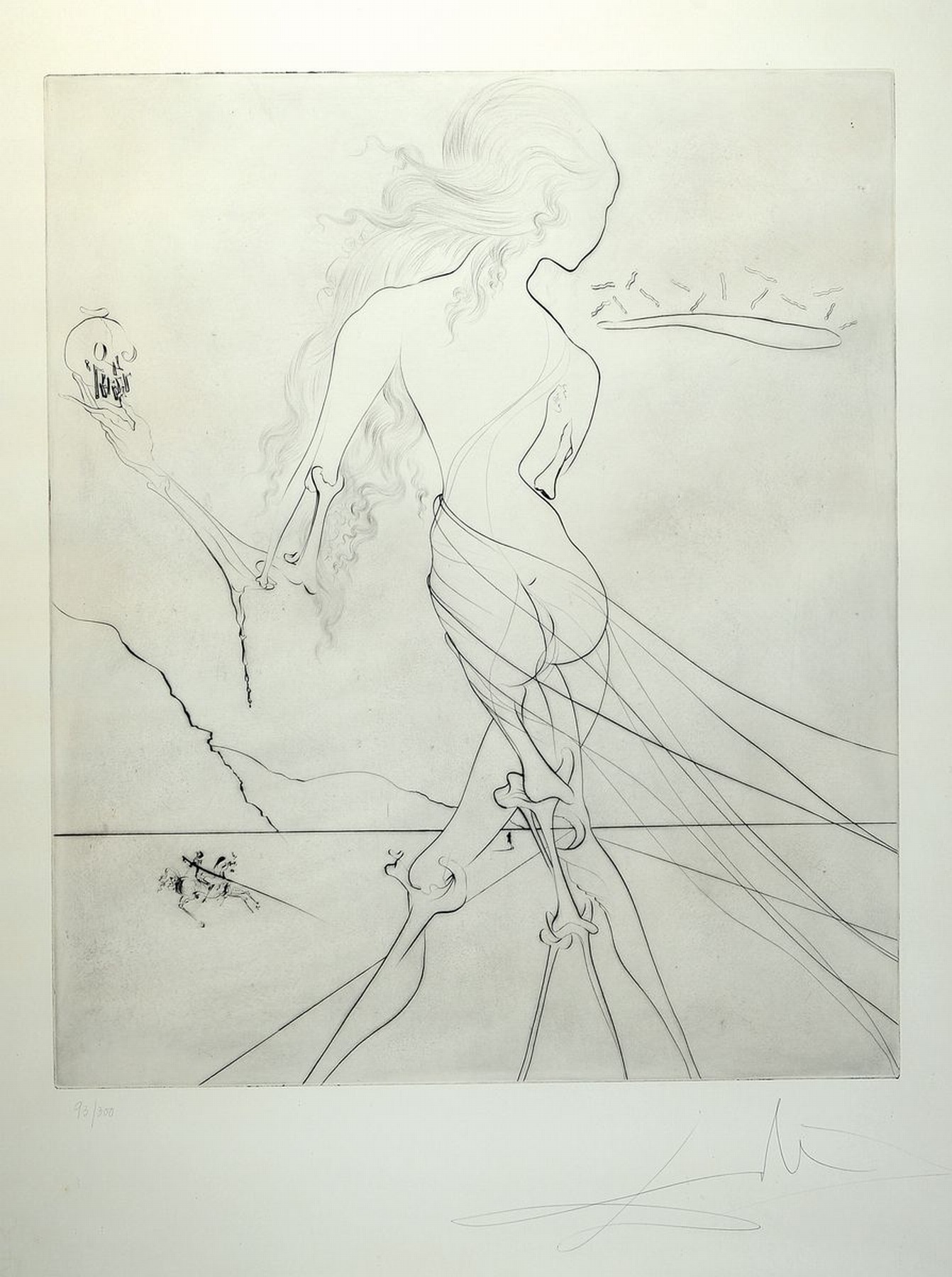 Salvador Dali,1904-1989, "Hommage á Klimt", Original-Radierung, 1974, Druckformat 59 x 49.5 cm, auf 260 g Rives Bütten, num.93/300, ...