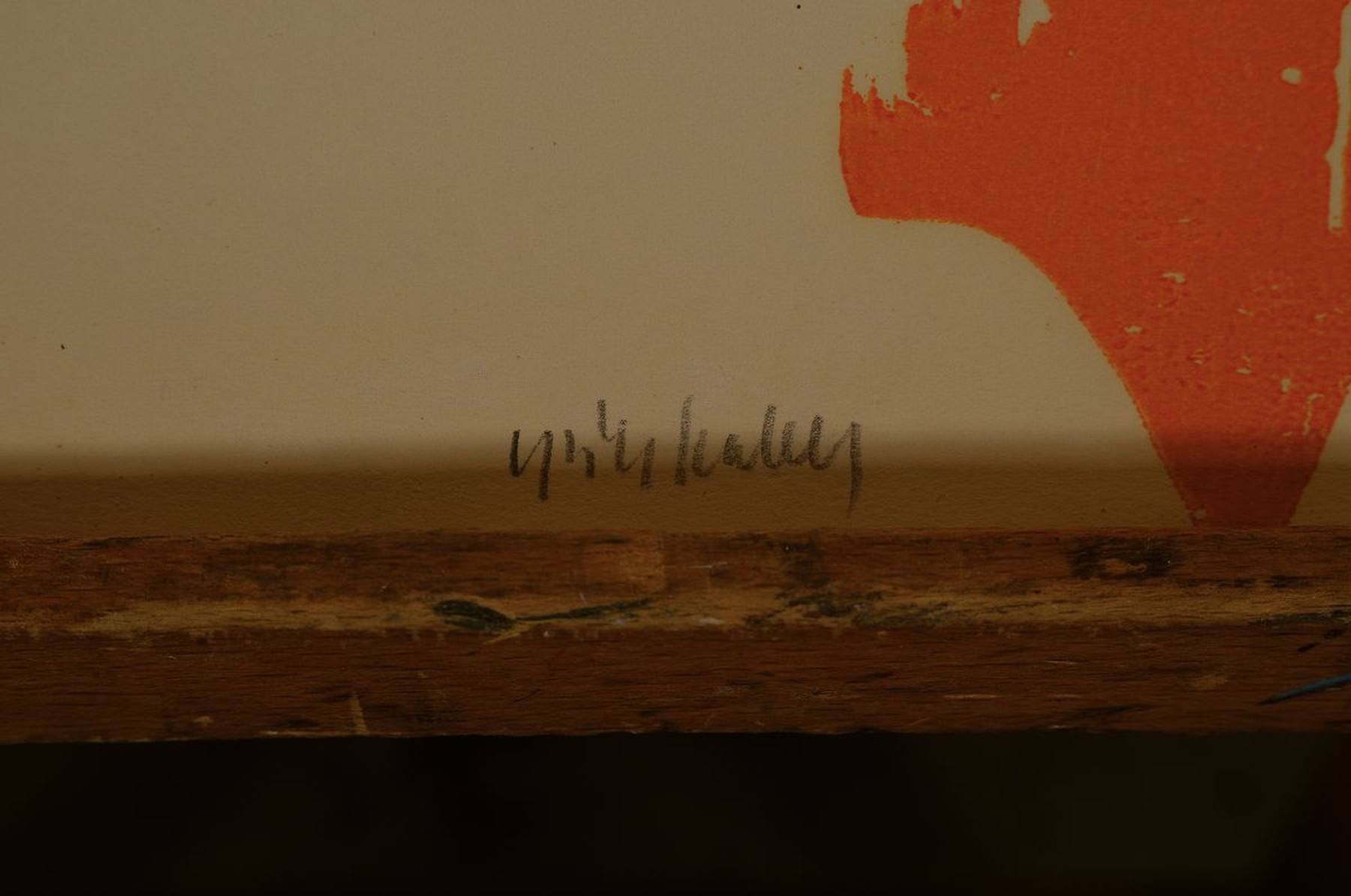 Detail a: HAP Grieshaber, 1909-1981, orig. Farbholzschnitt aus der Mappe "Herbst der Wilhemstraßenkrämer" zum Buch von Willy Mexico "Zum ...