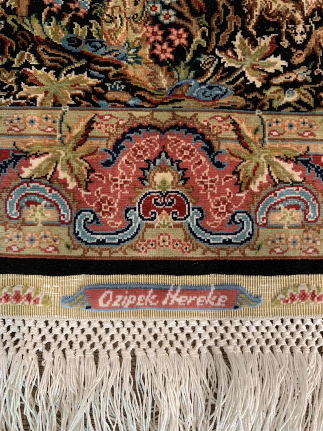 Detail b: Sehr feiner Seiden Hereke(20 x 20), Signiert(Özipek), Türkei, um 1950, reine Naturseide, ca, 32 x 23 cm, ca, 4 Mio Kn/qm, EHZ:1(sehr guter ...