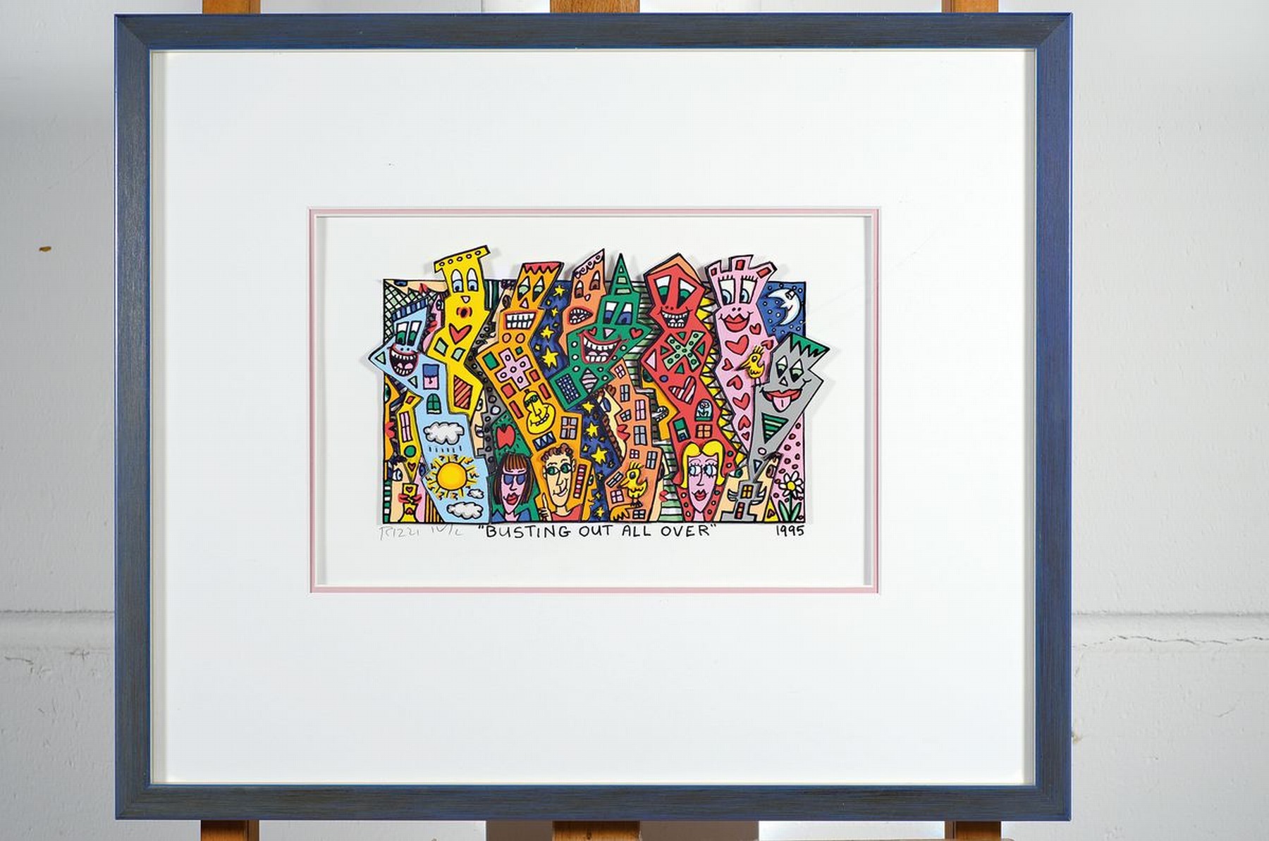 Detail k: James Rizzi, 1950-2011, "Busting out all over", 3D-Konstruktion, handsign., dat. 1995, num., unter Glas gerahmt, gesamt ca. 46x54 cm