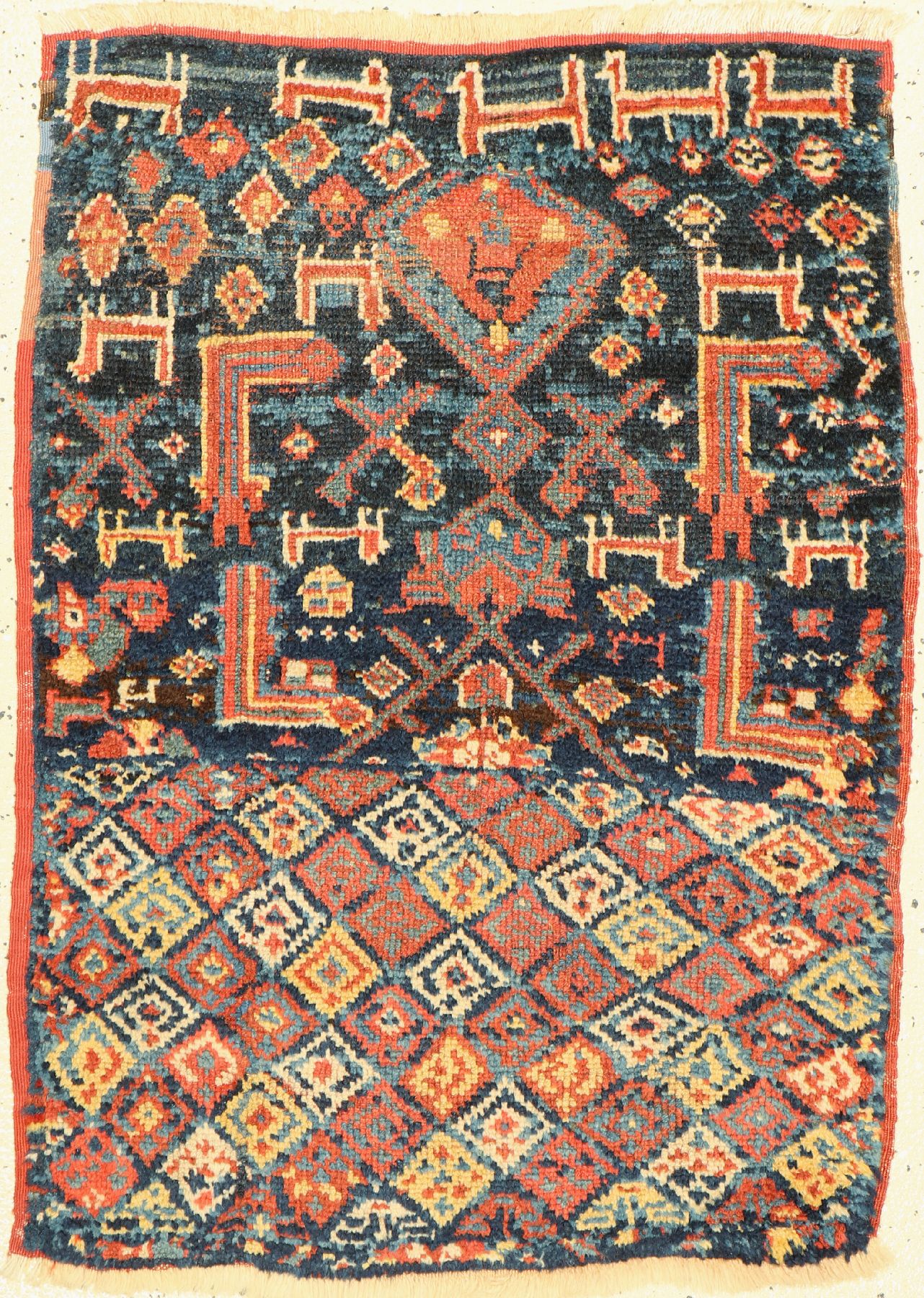 Südwest Persische Tasche, um 1900, Wolle auf Wolle, ca. 88 x 64 cm, EHZ: 2-3