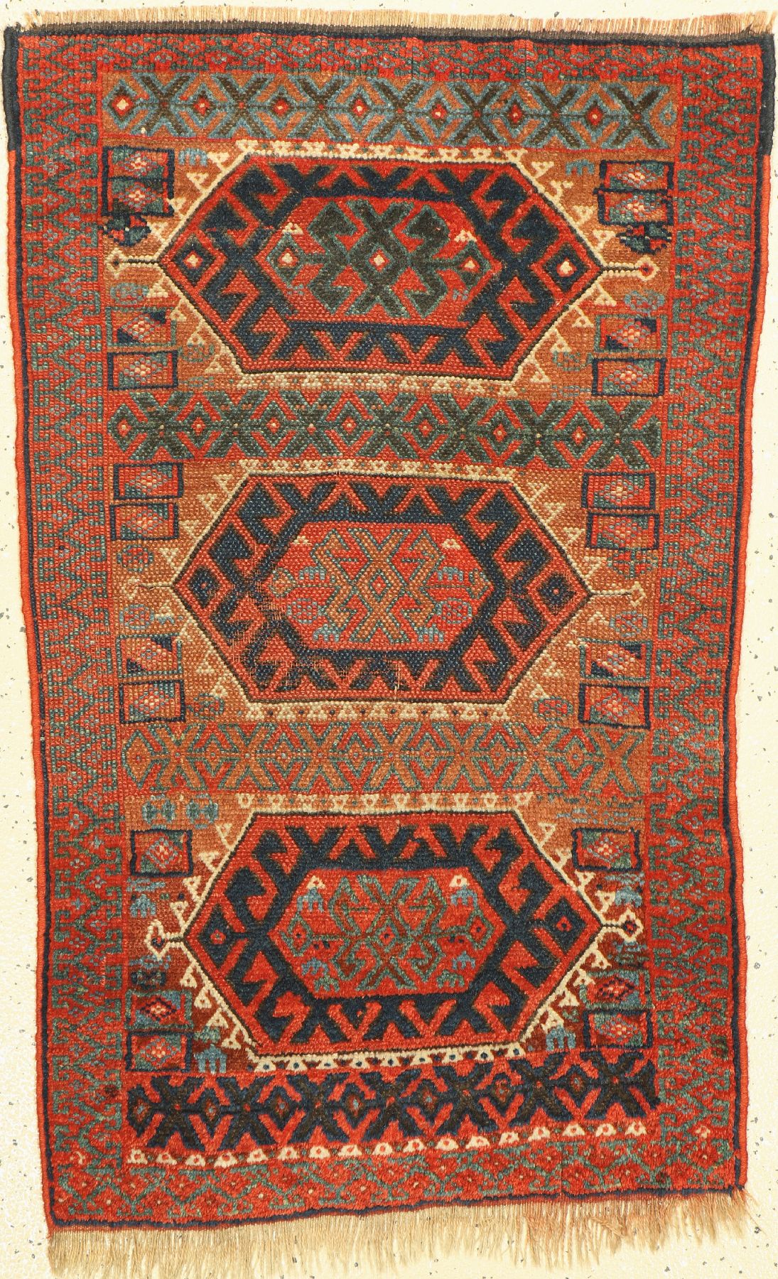 Saujbulag Jaf antik, Persien, um 1900, Wolle auf Wolle, ca. 106 x 66 cm, EHZ: 2-3