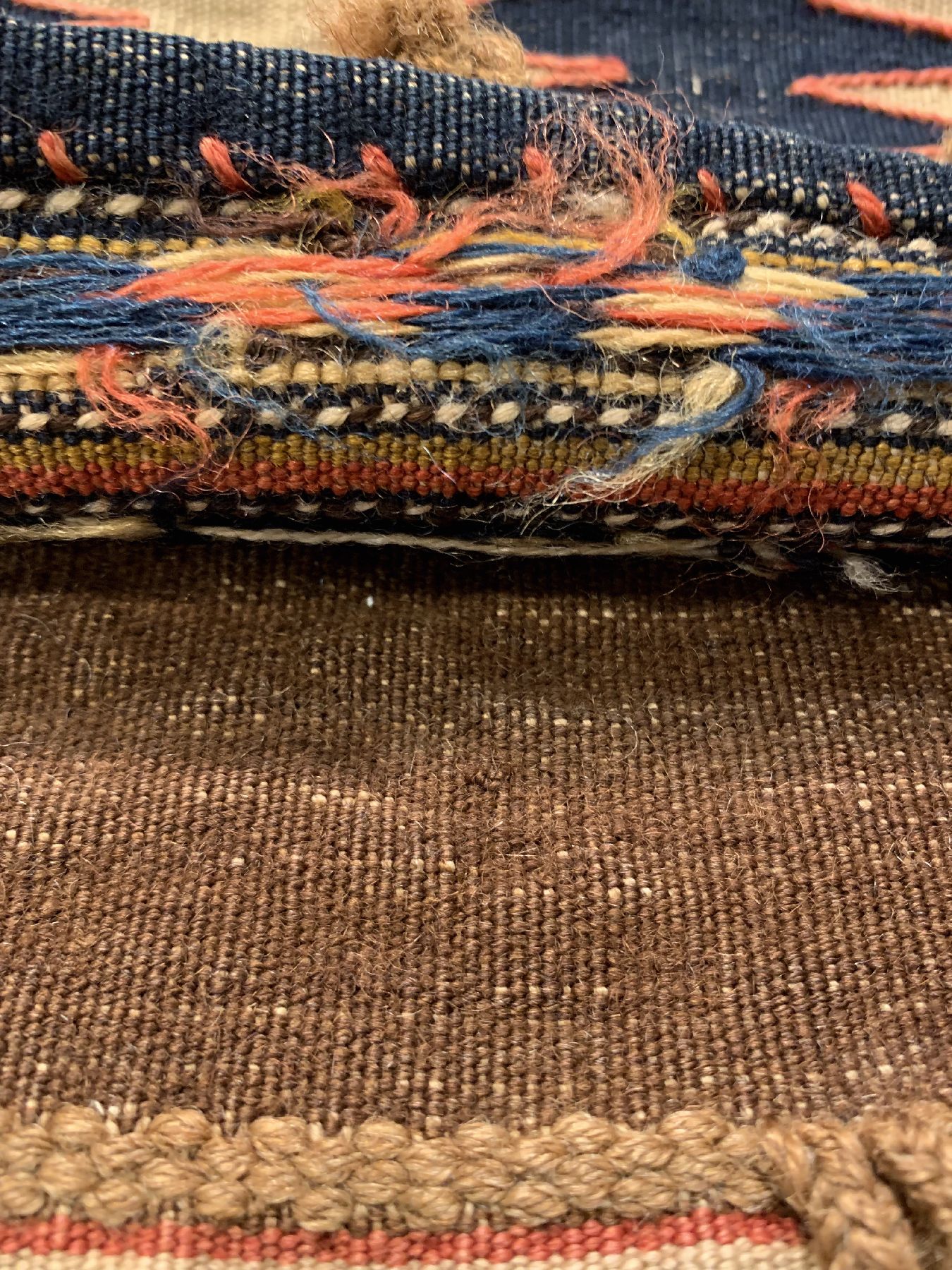 Detail d: Shahsawan Kelim Doppeltasche, Persien, um 1900, Wolle auf Wolle, ca. 127 x 53 cm, EHZ: 3