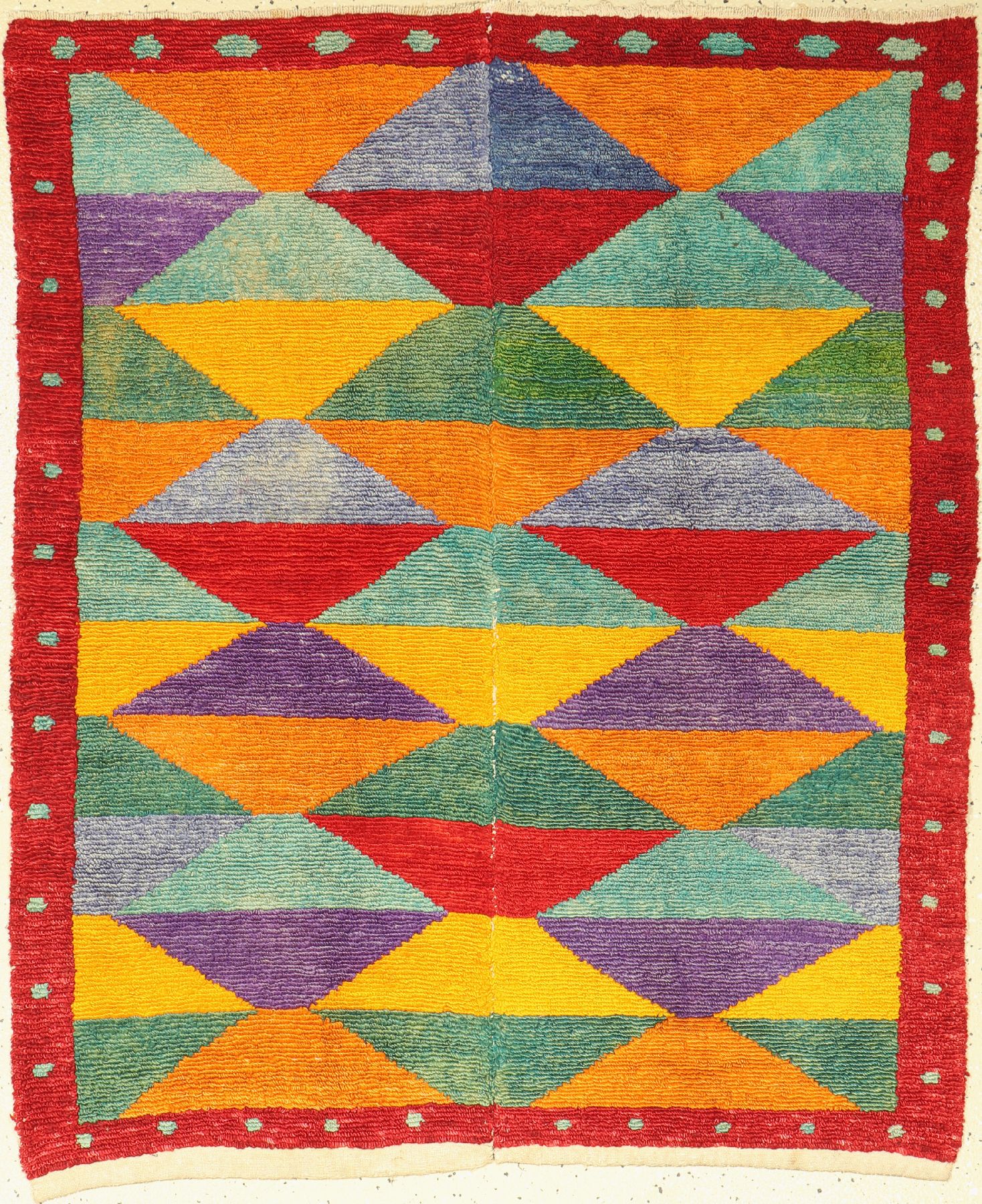 Hirtenteppich, Türkei, um 1940, Wolle auf geknüpft auf Wolle, ca. 124 x 104 cm, EHZ: 2 (guter Zustand).Zweibahnig
