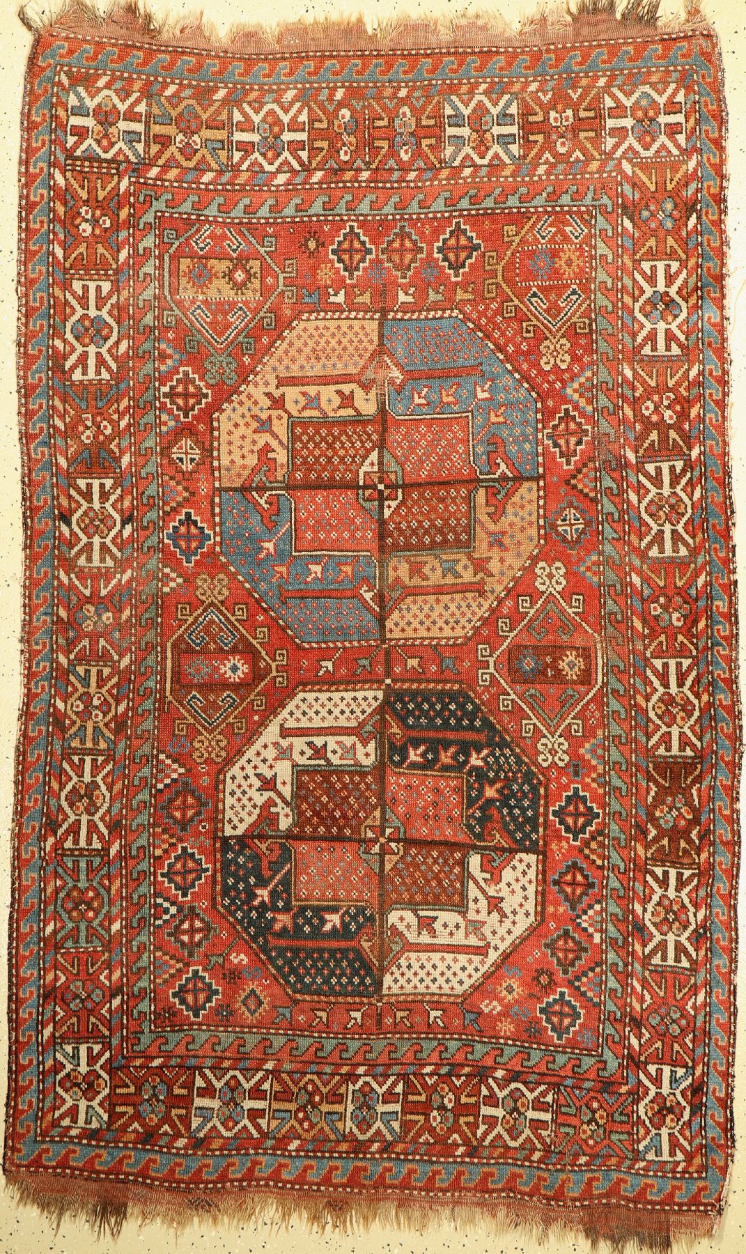 Antiker Kurdischer Teppich, Türkei, 19 Jhd., Wolle geknüpft auf Wolle, ca. 200 x 124 cm, EHZ: 4