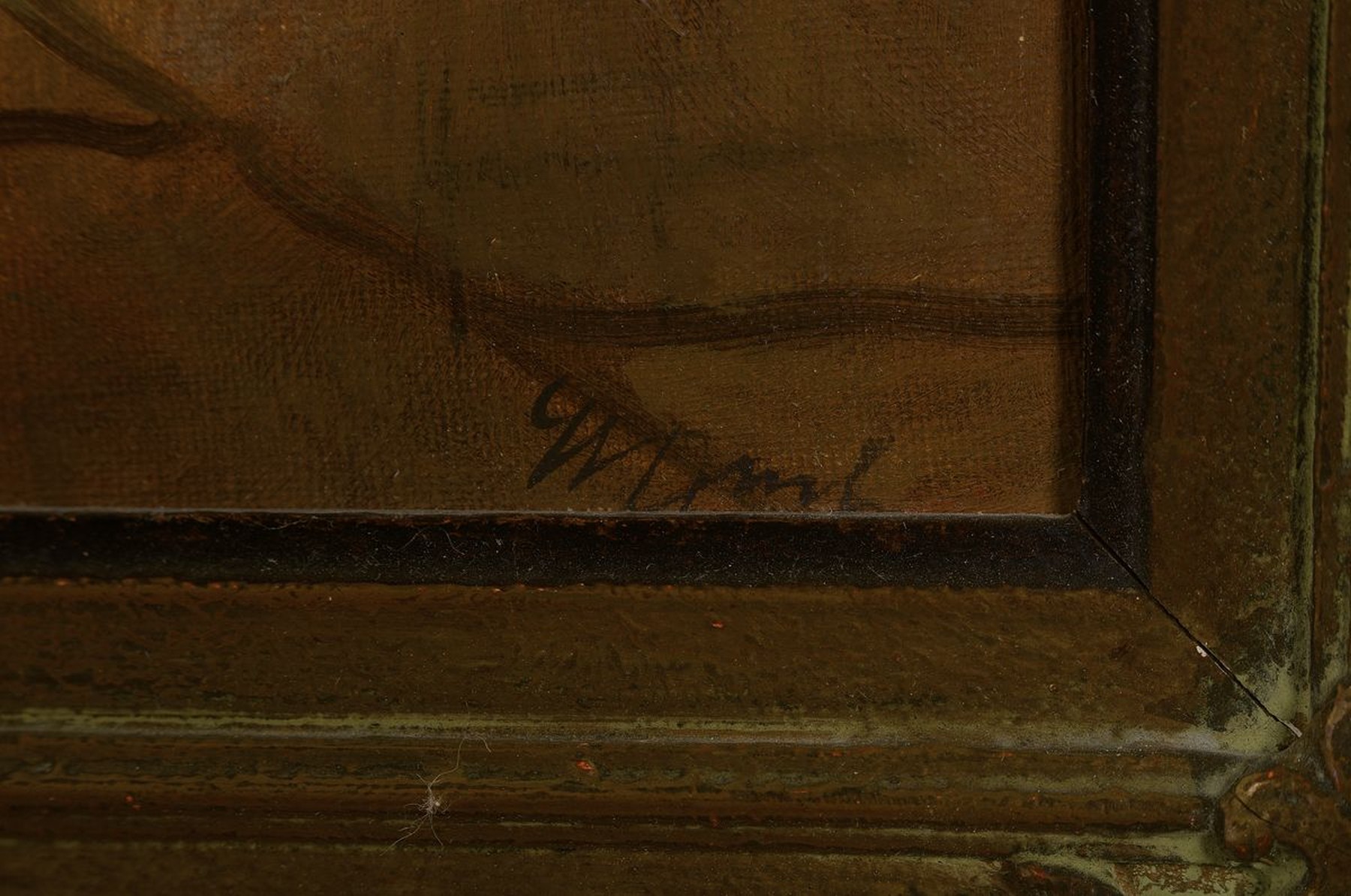 Detail a: Hans Fenger, 1900-1980, holländisches Kücheninterieur mit Akkordeon spielendem Mann, Öl/Lwd, rechts unten signiert, ca. 80x70cm, R. ca. 98x88cm