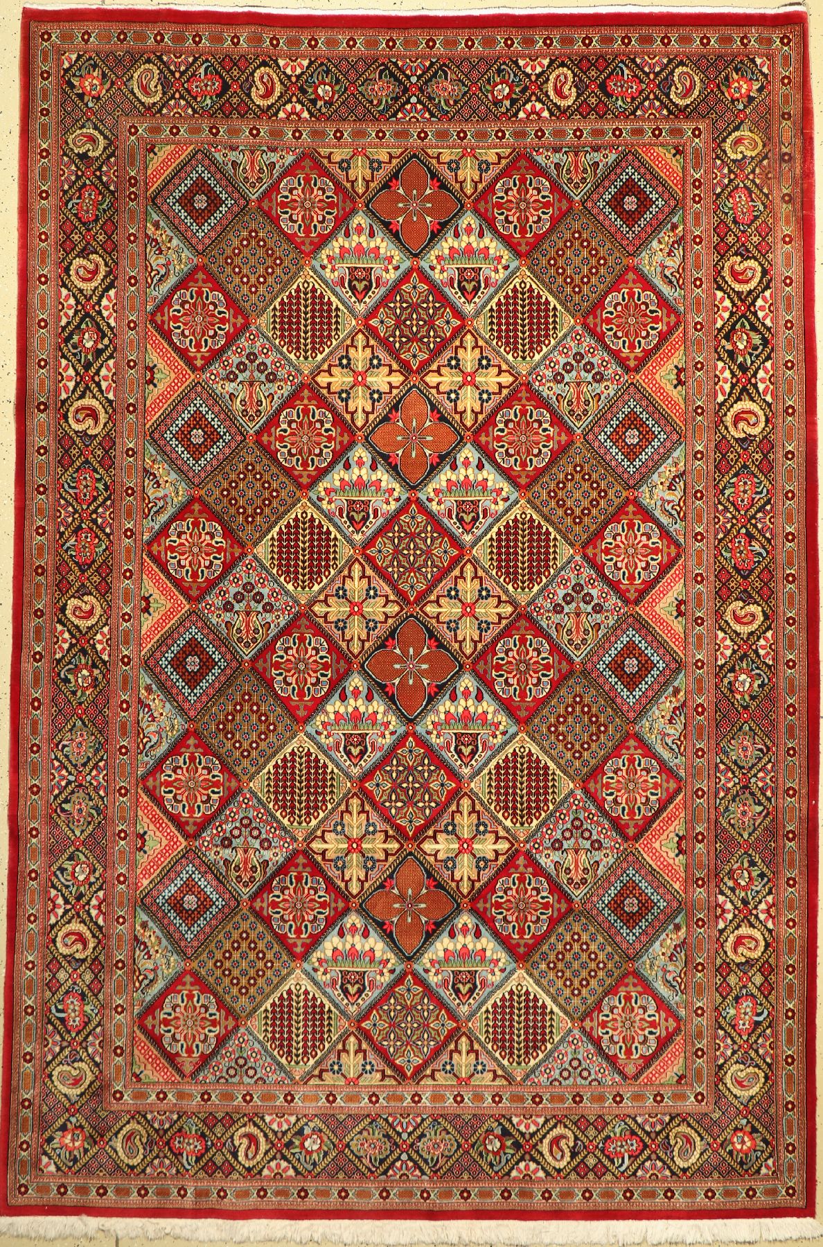Ghom Kork, Persien, ca. 50 Jahre, Korkwolle, ca. 300 x 200 cm, EHZ: 2, (leicht verfärbt)