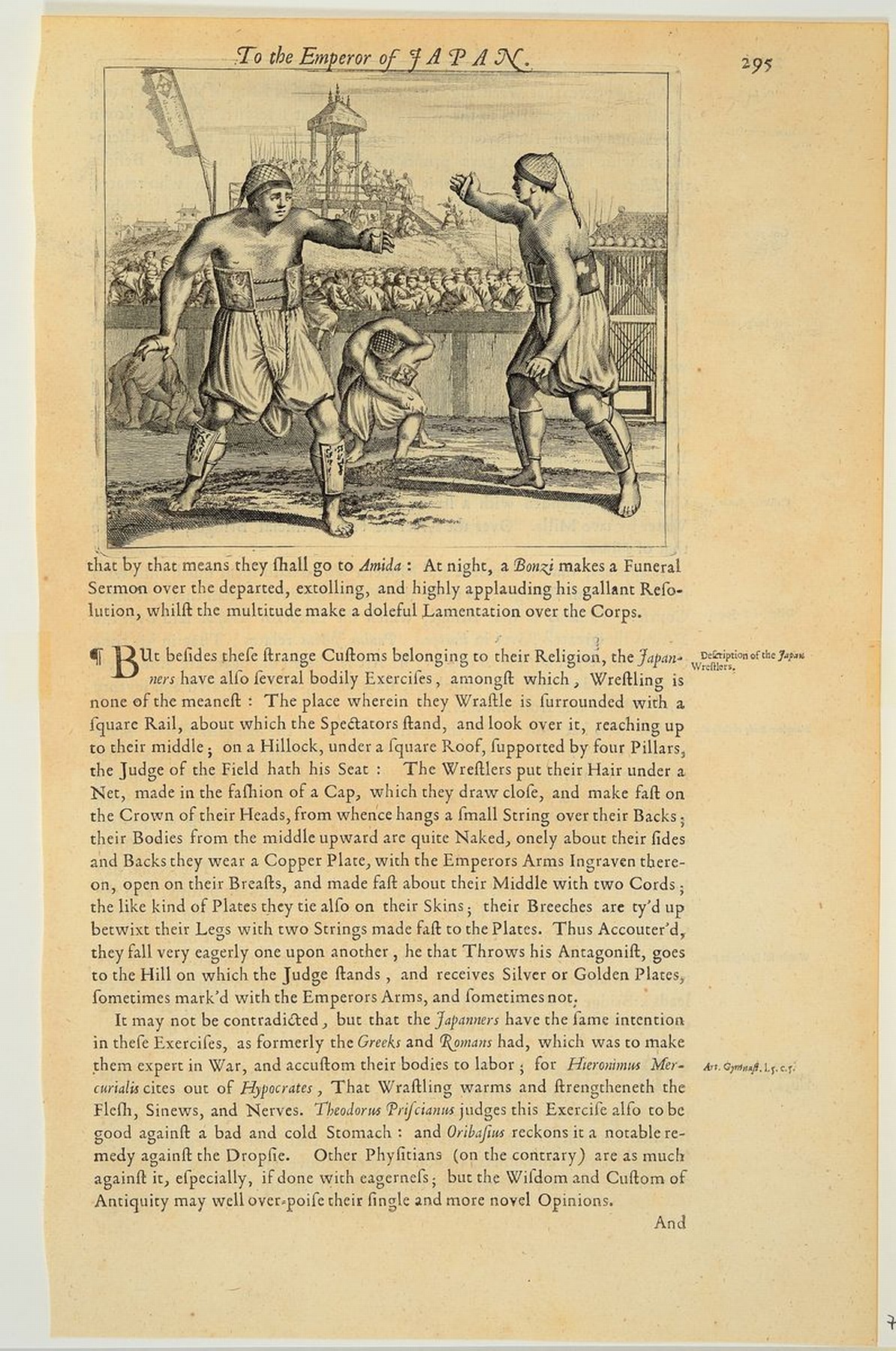 Detail d: Konvolut aus 13 Kupferstichen, Japan, um 1680 , aus A. Montanus: Ambassades memorables de la Compagnie des Indes des Provinces Unies, vers les ...