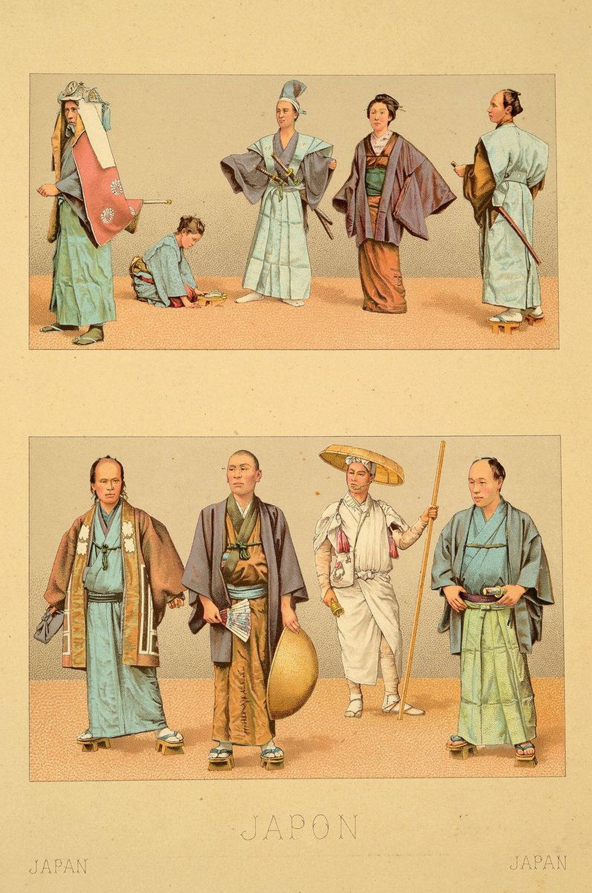 Detail c: Konvolut Kupferstiche, Japan, 1890-1900, Holz- u. Kupferstiche aus diversen Zeitschriften u. Publikationen aus Frankreich,Italien, England u. ...