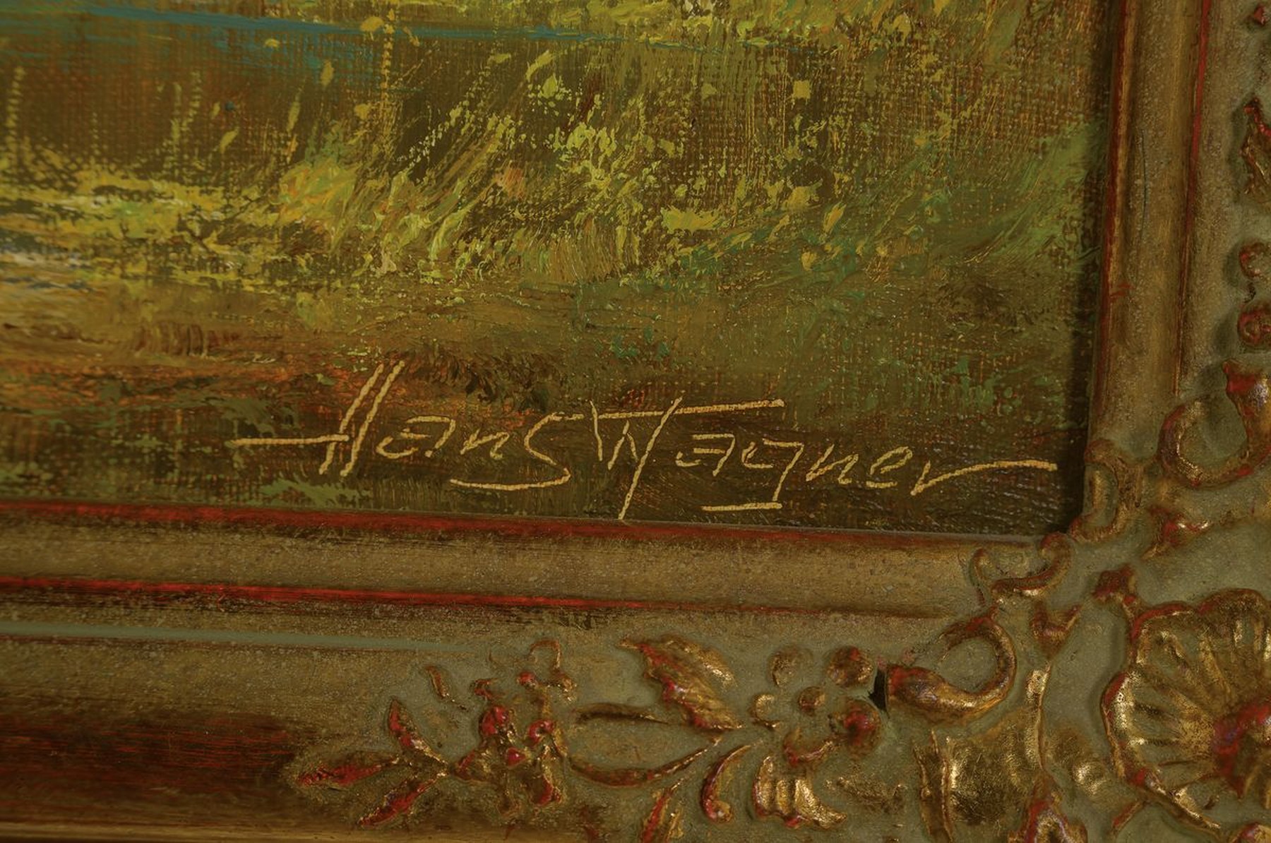 Detail a: Hans Wagner, 1902-1980 München, Voralpenlandschaft mit Bauern bei der Heuernte, Öl/Lwd, rechts unten signiert, ca. 60x80cm, R. ca. 73x93cm
