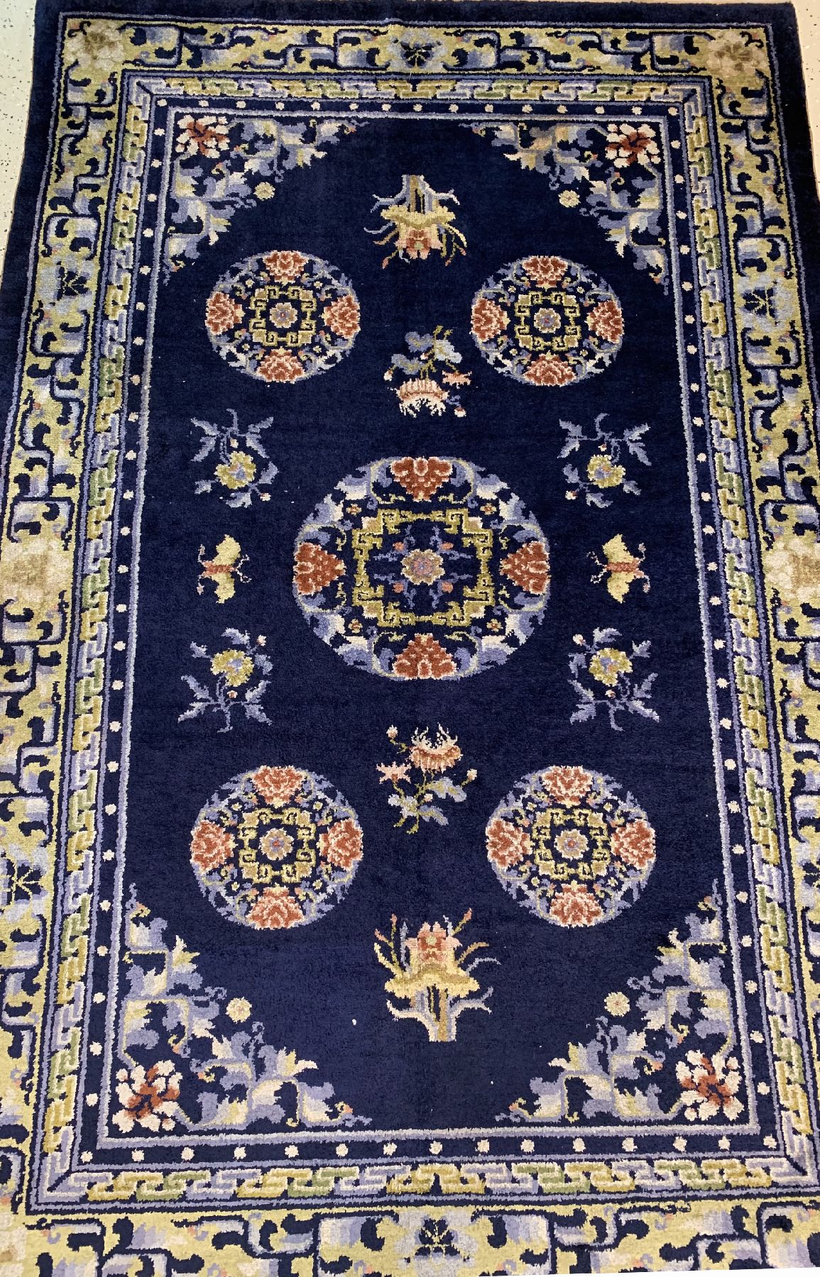 Detail a: Seiden Ning-Hsia antik, Westchina, um 1910/1920, Seide geknüpft auf Baumwolle, ca. 244 x 160 cm, EHZ: 2(Sehr guter Zustand)