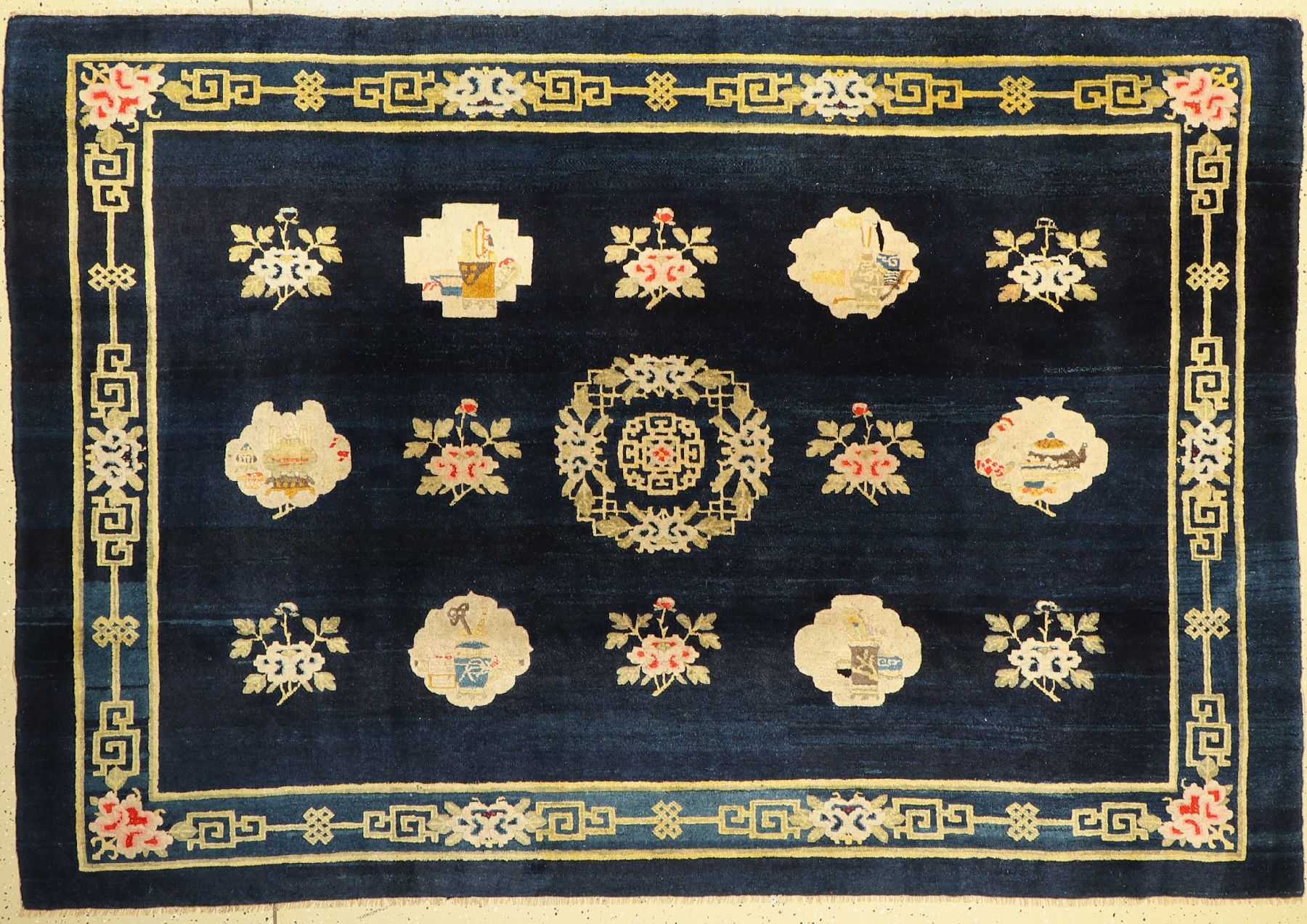 Antiker Pao Tow, Nordostchina, um 1910, Wolle geknüpft auf Baumwolle, ca. 244 x 166 cm, EHZ: 2, (Sehr guter Zustand)