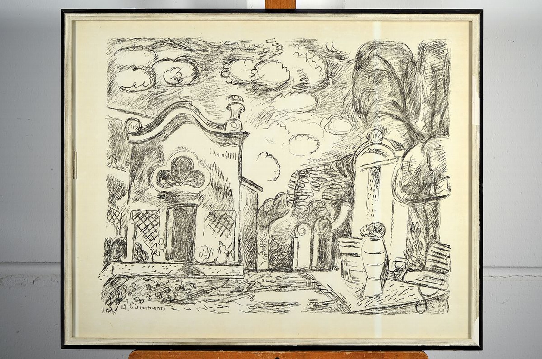 Detail k: Hans Purrmann, 1880 Speyer-1966 Basel, Lithographie, ca. 46x57cm, u.Gl., R. ca. 56x70cm, leicht gebräunt