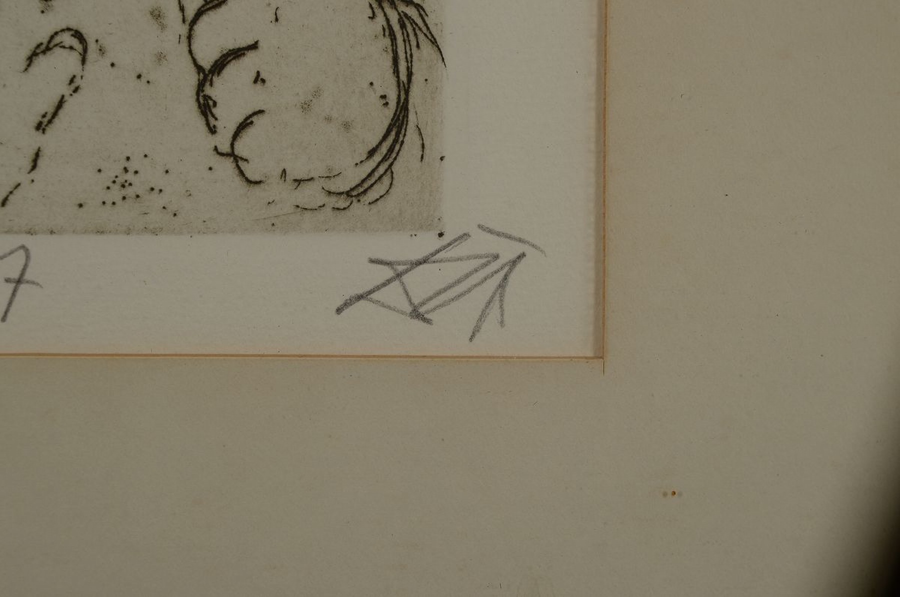 Detail a: Otto Dix, 1891 Untermhaus-1969 Singen, Nelly II, Radierung, handsigniert und bez.: Nachdruck 1967, ca. 19x14cm, PP, u.Gl., R. ca. 45x35cm