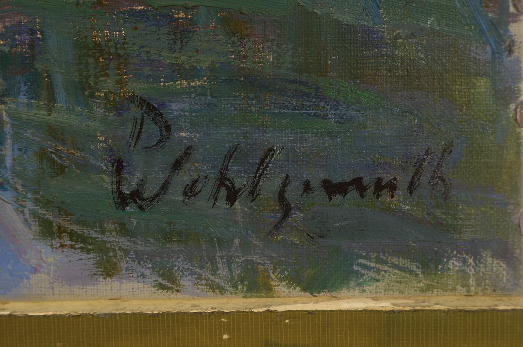 Detail a: Daniel Wohlgemuth, 1876 Albisheim-1967 Gundersheim, Wasser und Weiden (Heisser Mittag am Altrhein), rückseitig so betitelt, Öl/Lwd, signiert, ca. ...