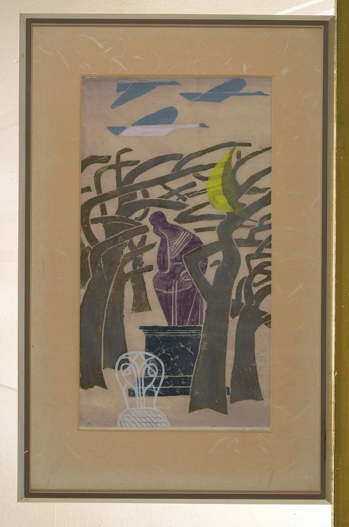 Detail k: Rolf Müller-Landau, 1903-1956, Monotypie, rechts unten handsign., ca. 47x26cm, u.Gl., R. ca. 65x43cm