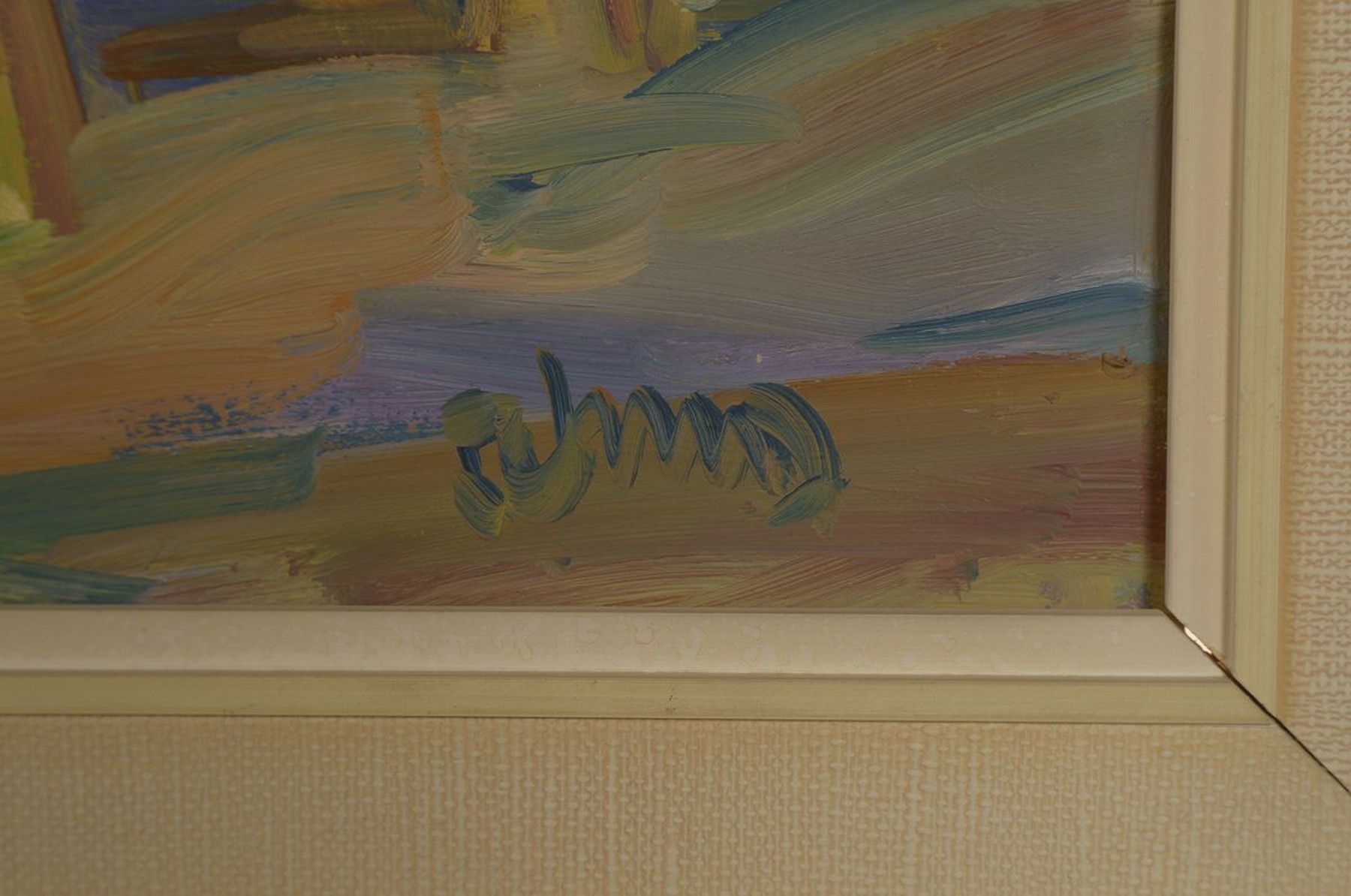 Detail a: Erich Schug, 1906 Ludwigshafen-1982 Bad Dürkheim, Landschaft mit "Wingert" im Vordergrund, Öl/Hartfaser, signiert, ca. 55x80cm, R. ca. ...