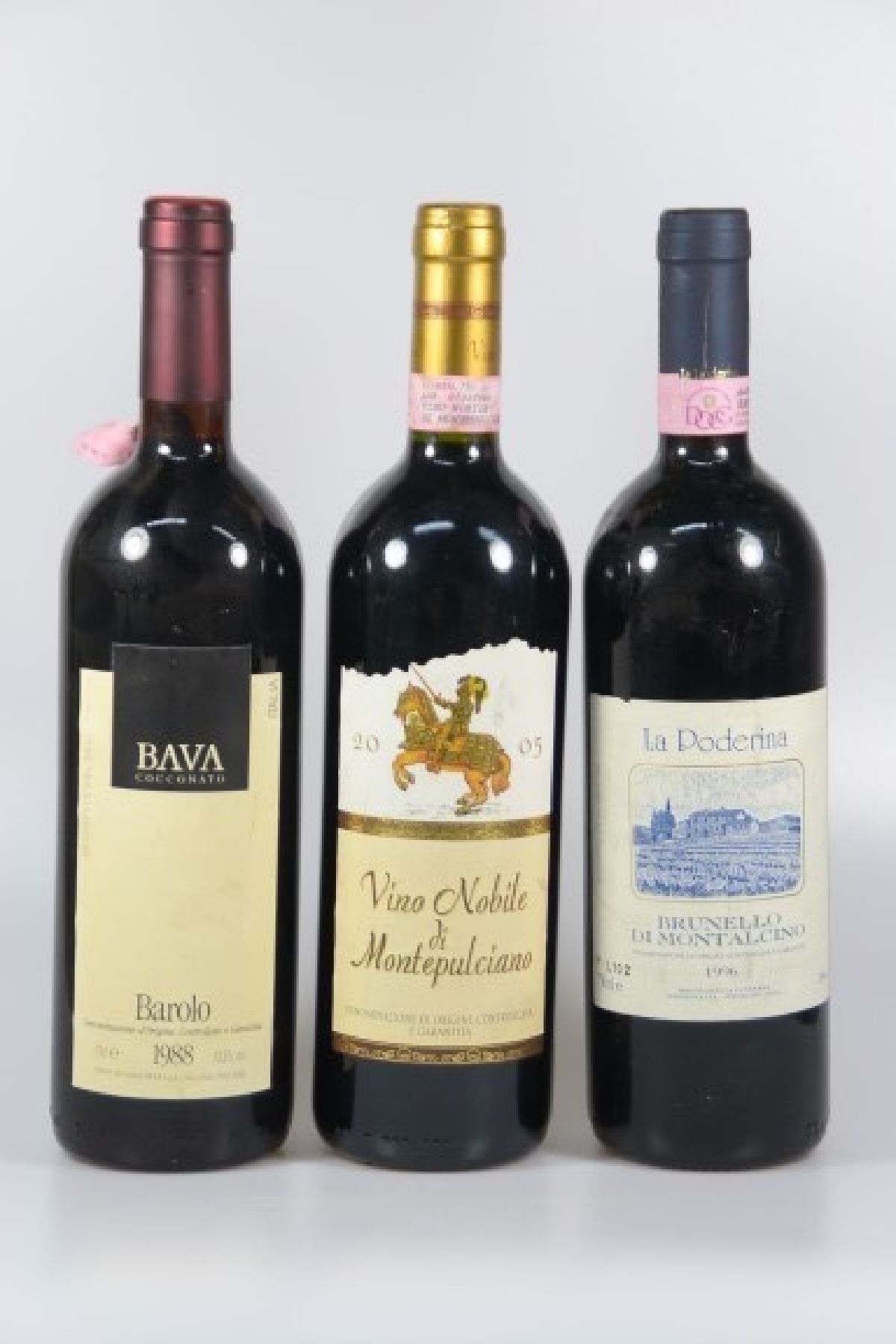 Detail a: 21 Flaschen ital. Rotwein: 3 Fl. 1990 Coste di Rose, Barolo, 1 Fl. 1991 Montestefano Barbaresco; 1996 Brunello di Montalcino, 2005 Vino Nobile di ...