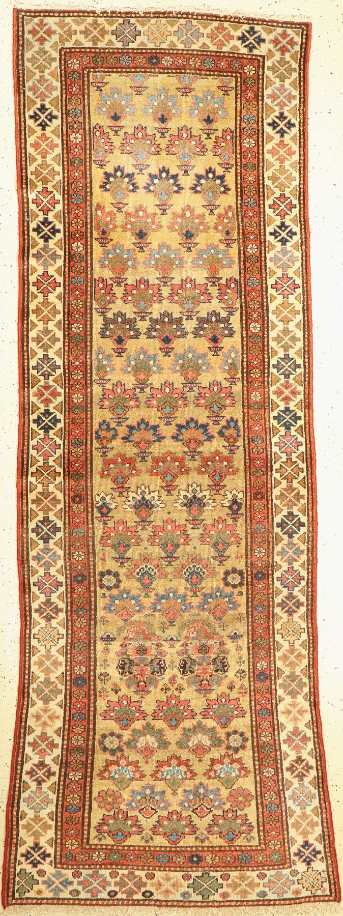 Antiker Kurdische Galerie, Persien, um 1900, Wolle geknüpft auf Baumwolle, ca. 277 x 92 cm, EHZ: 3(guter Zustand)