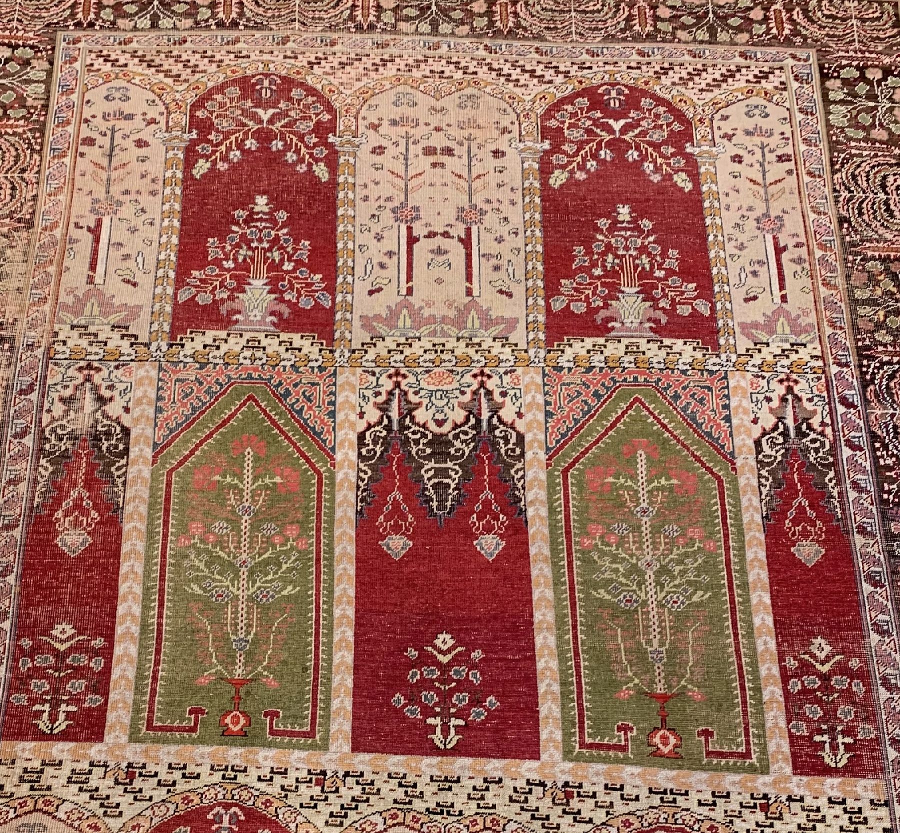 Detail a: Antiker Panderma, Türkei, um 1910/1920, Wolle geknüpft auf Baumwolle, ca. 255 x 178 cm, EHZ: 3(gleichmäßig dünne Flor).