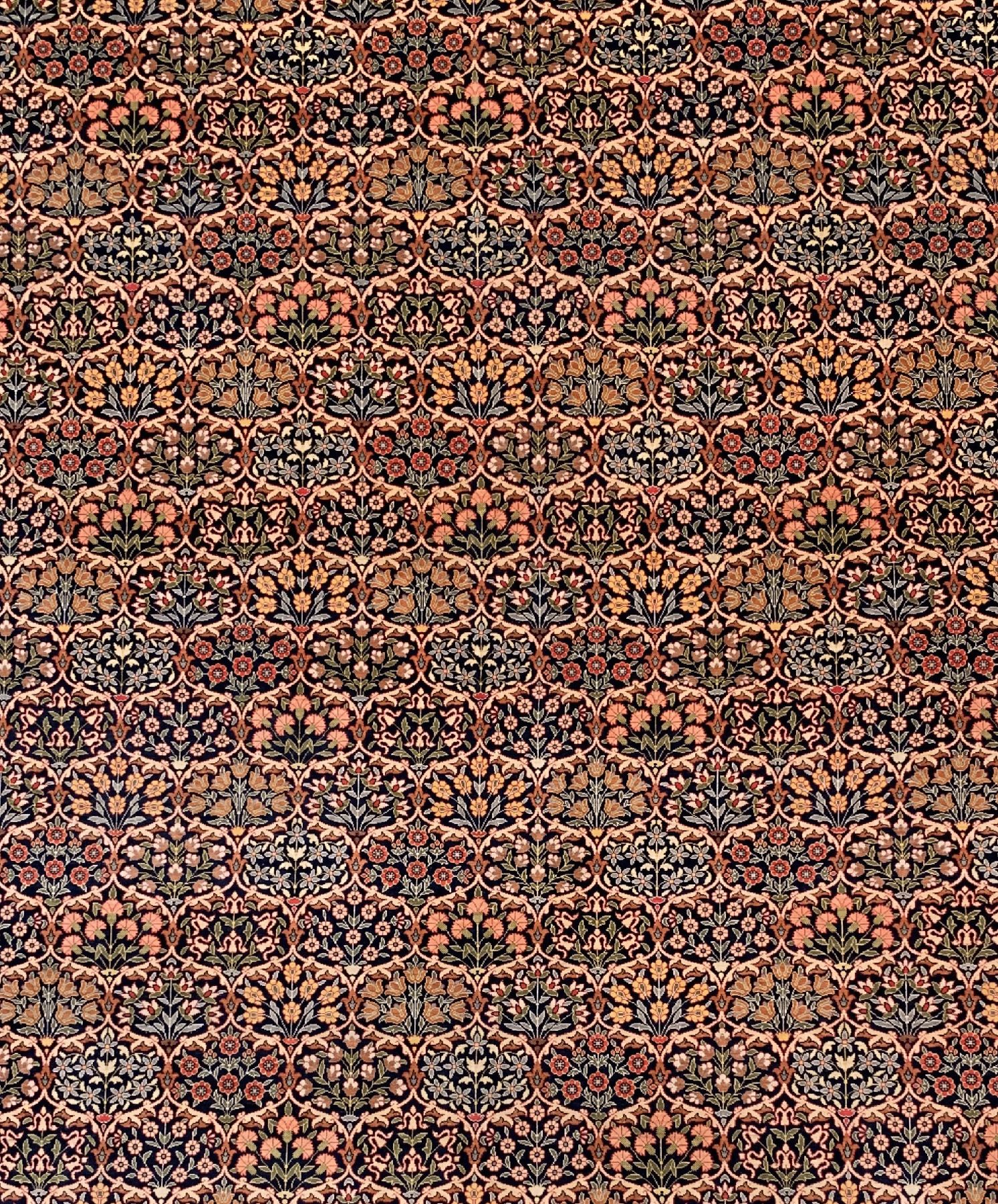 Detail a: Feiner signierter Seiden Hereke, Türkei, um 1960, reine Naturseide, ca. 240 x 158 cm, ca,1 Mio Kn/qm, EHZ: 2(guter Zustand).