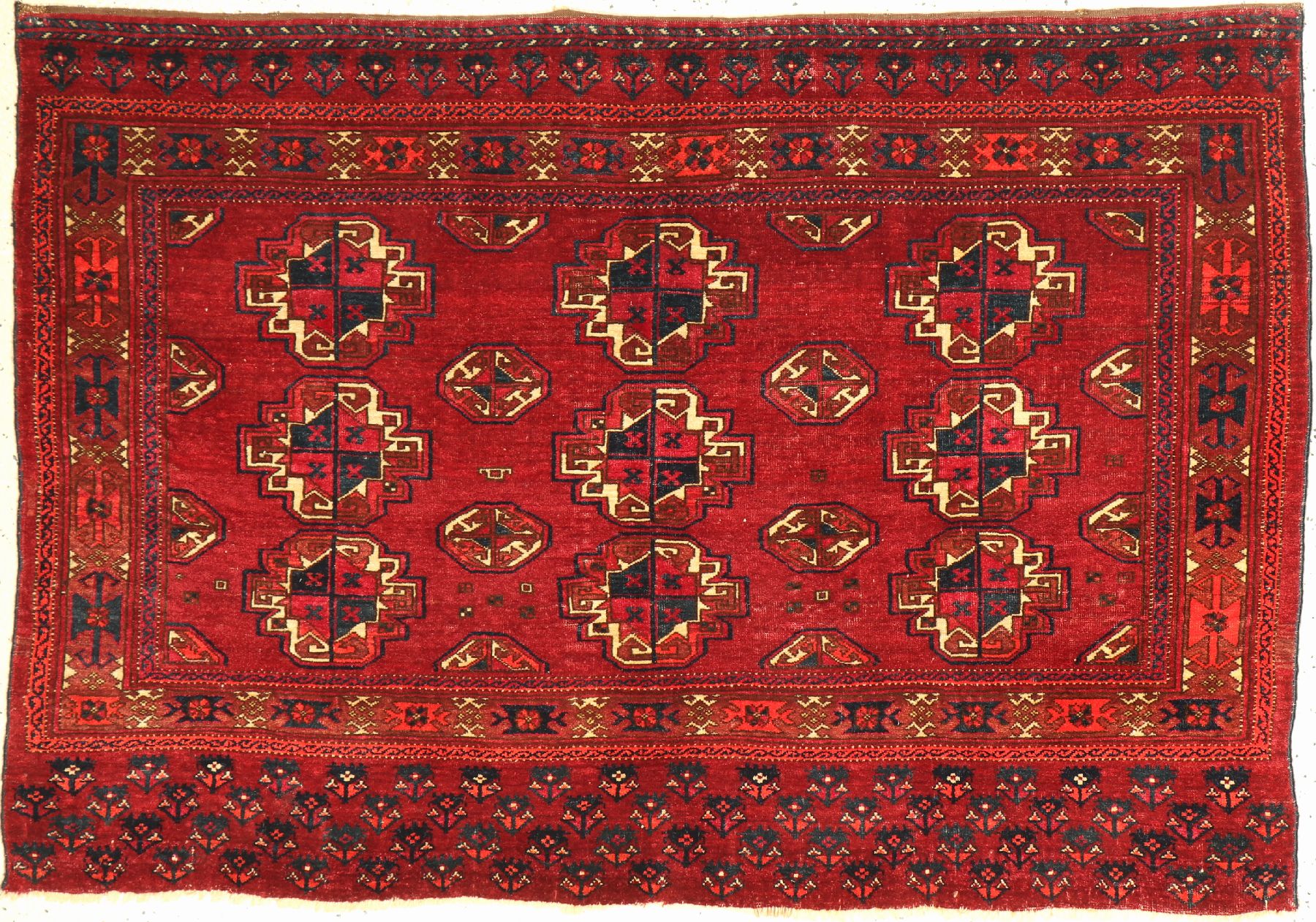 Antike Ersari Tschowal, Turkmenistan, 19 Jhd., Wolle geknüpft auf Wolle, ca. 139 x 96 cm, EHZ: 2-3