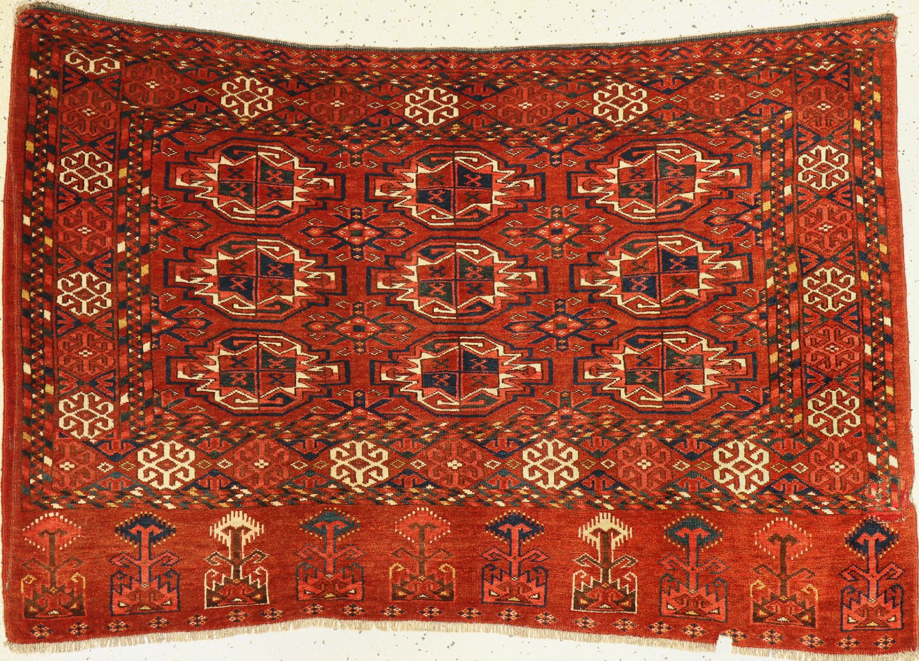 Antike Kizelayak Tschowal, Turkmenistan, 19Jhd., Wolle geknüpft auf Wolle, ca. 142 x 100 cm, EHZ: 3