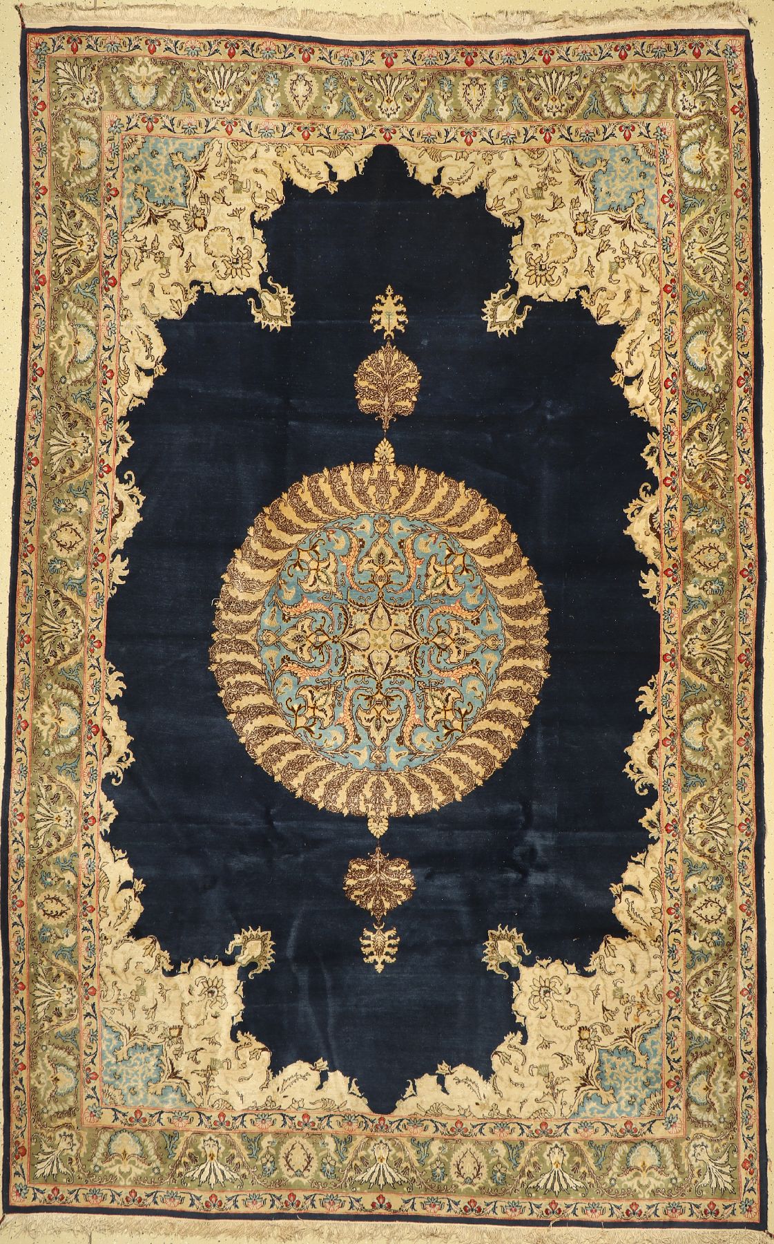 Ghom Kork, Persien, um 1940, Korkwolle mit Seide, ca. 363 x 227 cm, EHZ: 2