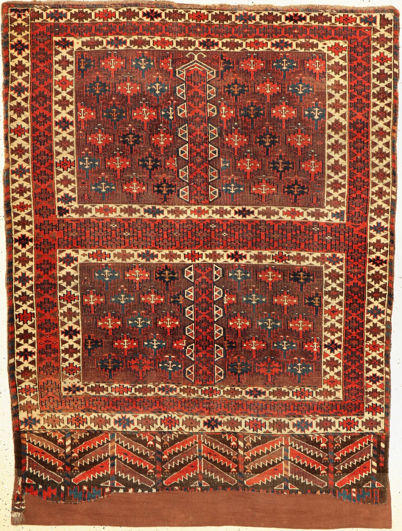 Antiker Tschaudor Engsi, Turkmenistan, 19 Jhd., Wolle geknüpft auf Wolle, ca. 162 x 120 cm, EHZ: 3
