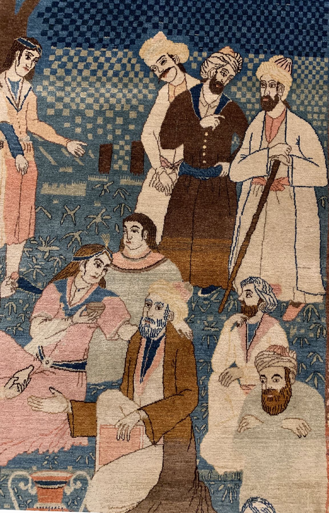 Detail a: Feiner Kork Keschan (Bildteppich), Persien, um 1940, Korkwolle geknüpft auf Baumwolle ca. 212 x 134 cm, EHZ:2(guter Zustand).