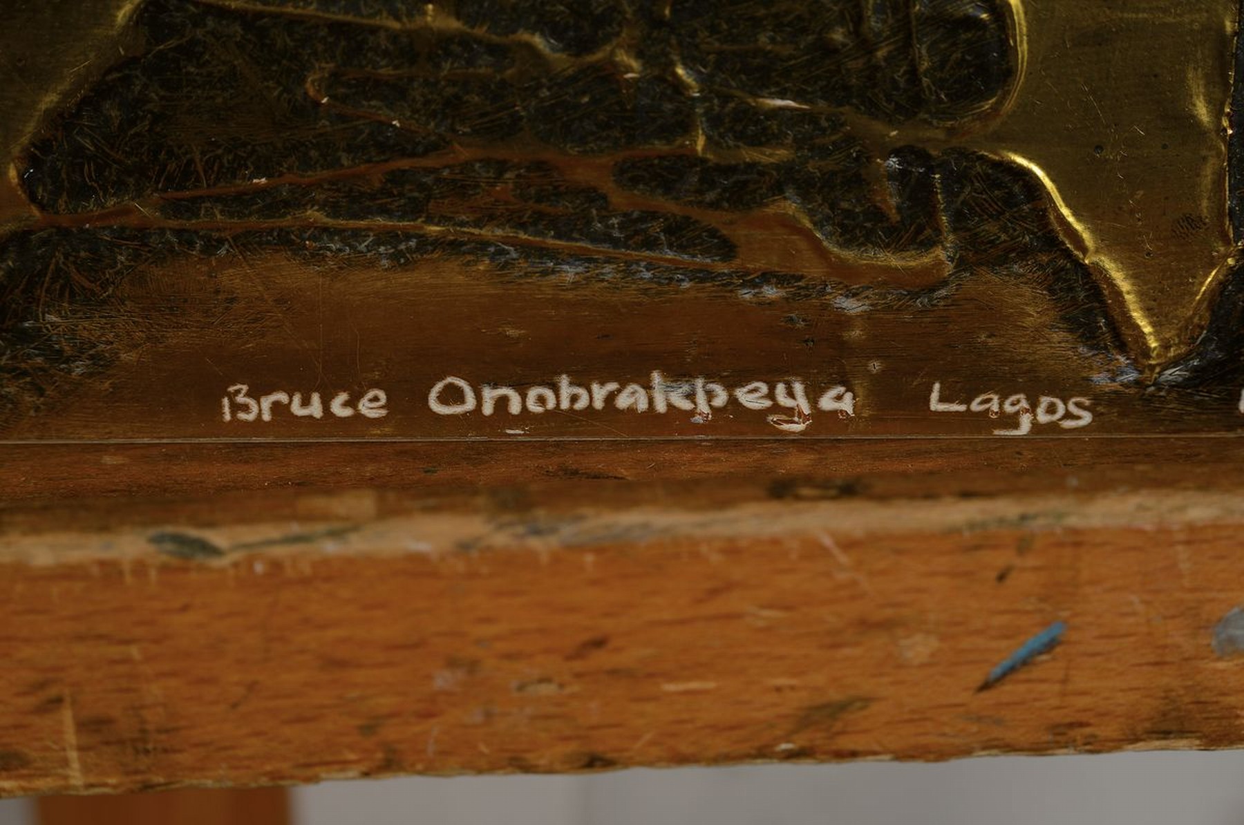 Detail a: Bruce Onobrakpeya, geb. 1932, zeitgenössischer nigerianischer Künstler, europäisch-britisch geprägtes Studium am Nigerian College of Arts, ...