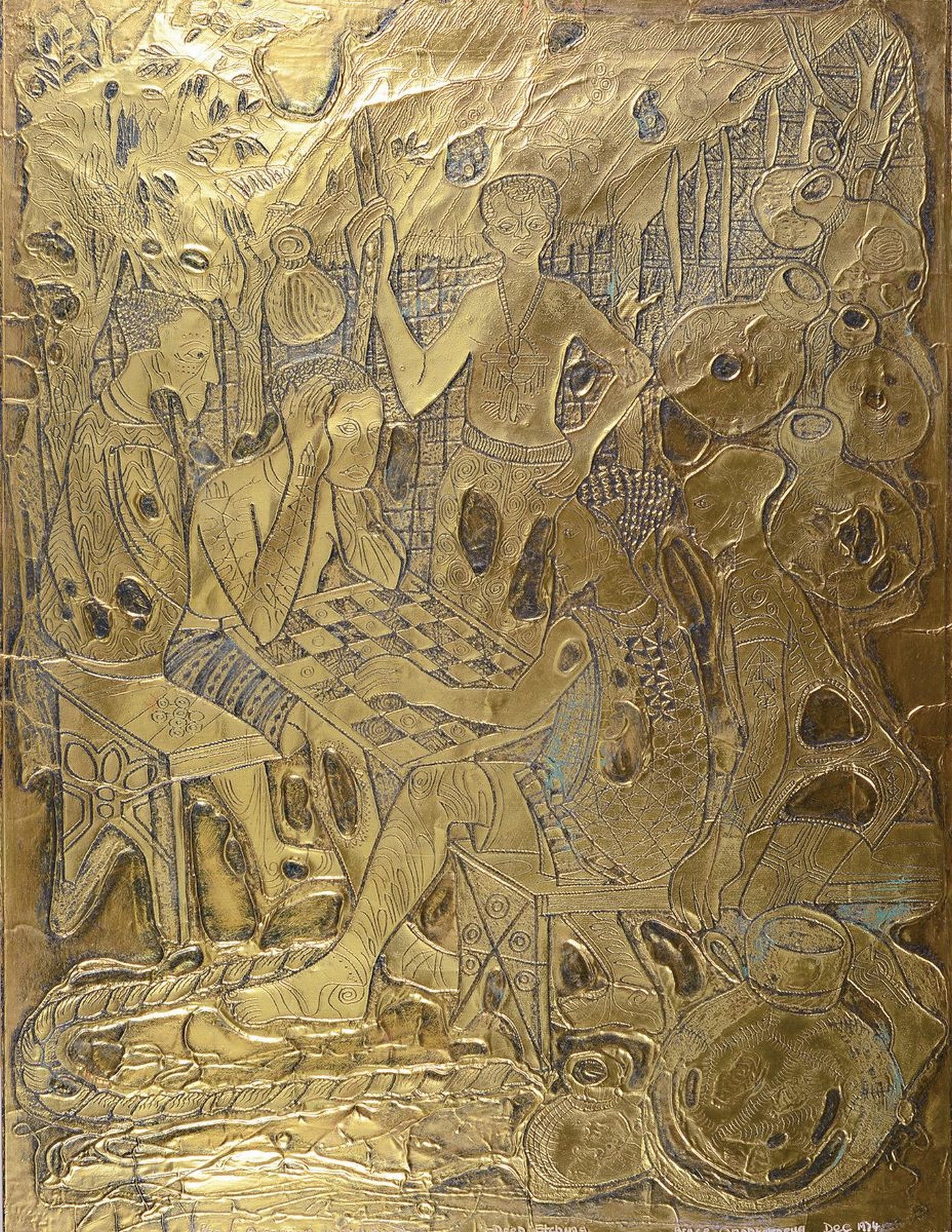 Bruce Onobrakpeya, geb. 1932, zeitgenössischer nigerianischer Künstler, europäisch-britisch geprägtes Studium am Nigerian College of Arts, ...