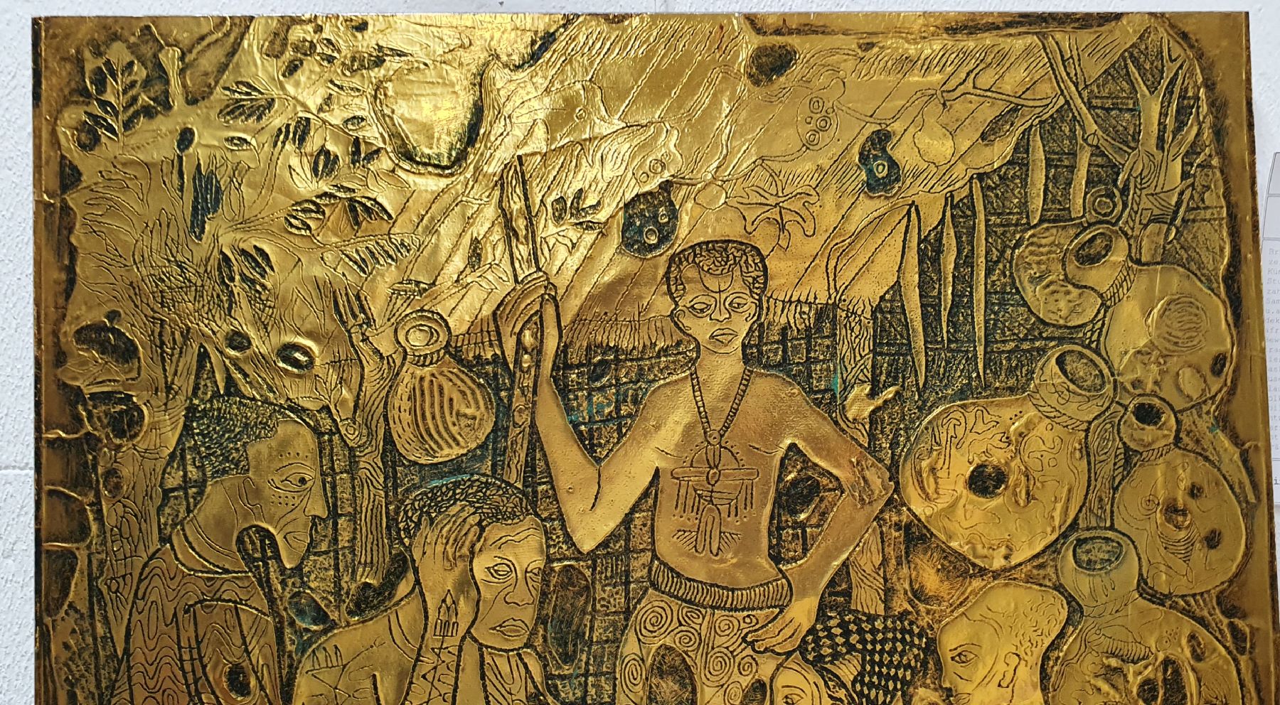 Detail g: Bruce Onobrakpeya, geb. 1932, zeitgenössischer nigerianischer Künstler, europäisch-britisch geprägtes Studium am Nigerian College of Arts, ...