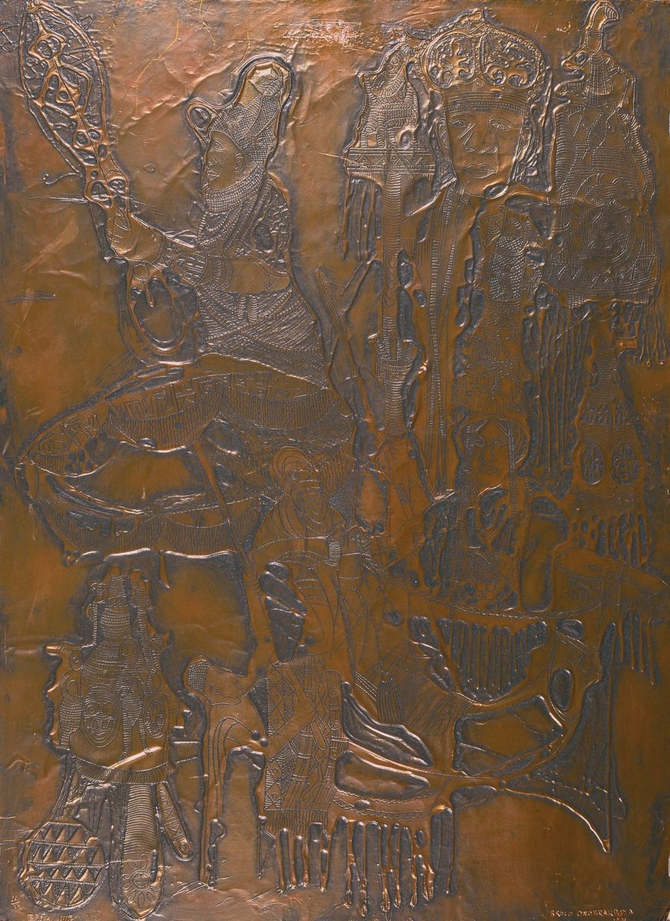 Bruce Onobrakpeya,, geb. 1932, zeitgenössischer nigerianischer Künstler, europäisch-britisch geprägtes Studium am Nigerian College of Arts, ...