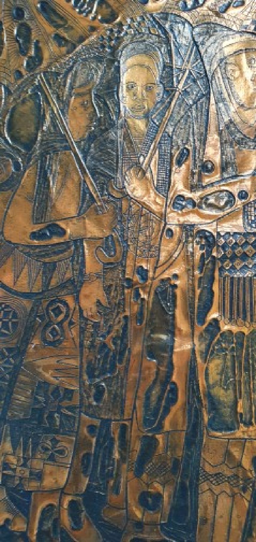 Detail f: Bruce Onobrakpeya, geb. 1932, zeitgenössischer nigerianischer Künstler, europäisch-britisch geprägtes Studium am Nigerian College of Arts, ...