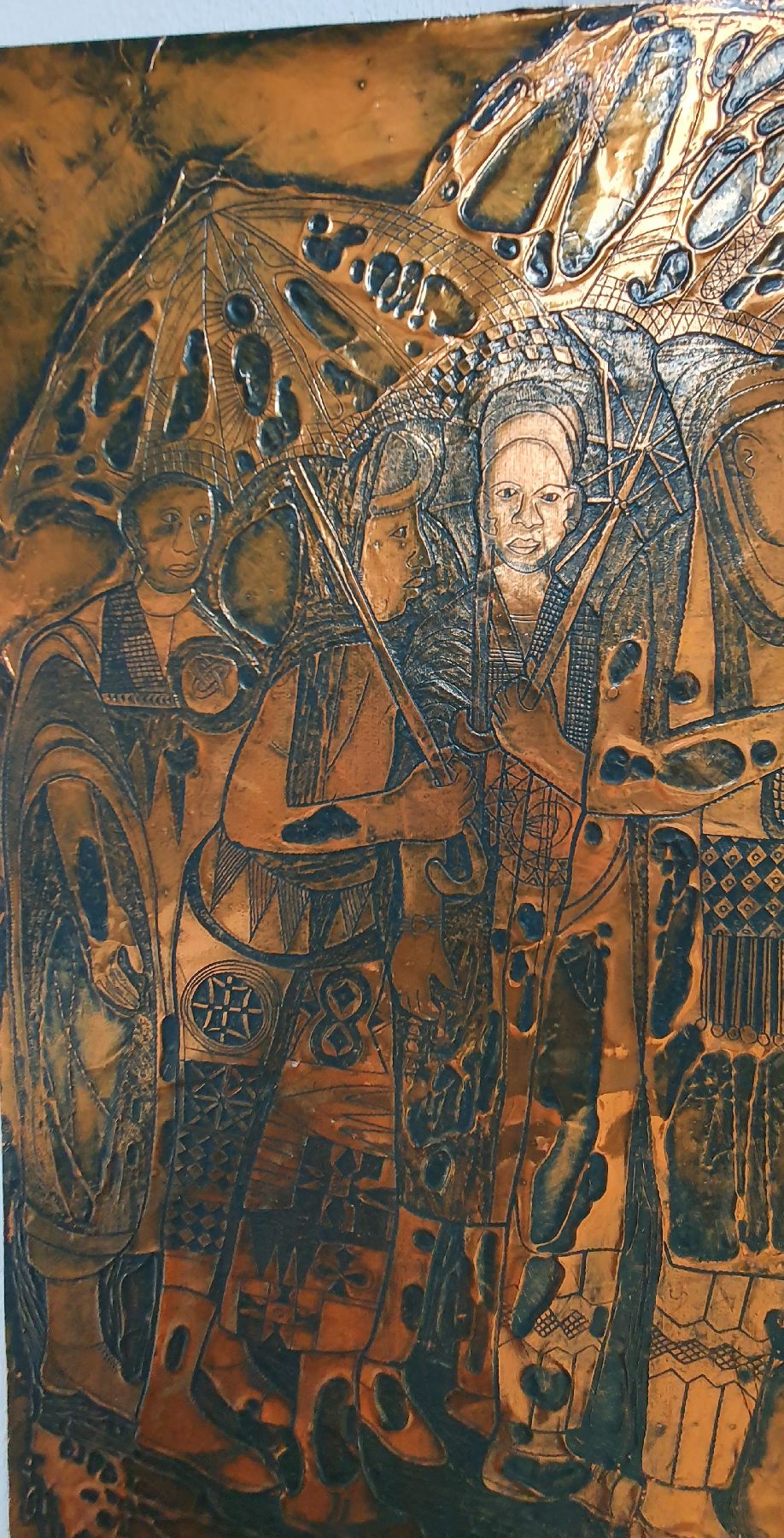 Detail h: Bruce Onobrakpeya, geb. 1932, zeitgenössischer nigerianischer Künstler, europäisch-britisch geprägtes Studium am Nigerian College of Arts, ...