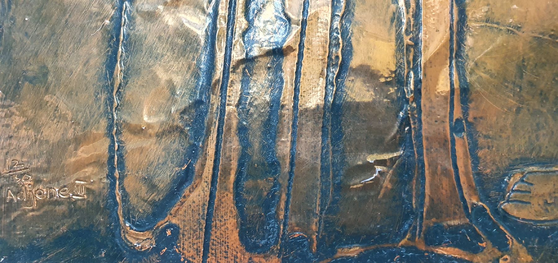 Detail a: Bruce Onobrakpeya, geb. 1932, zeitgenössischer nigerianischer Künstler, europäisch-britisch geprägtes Studium am Nigerian College of Arts, ...