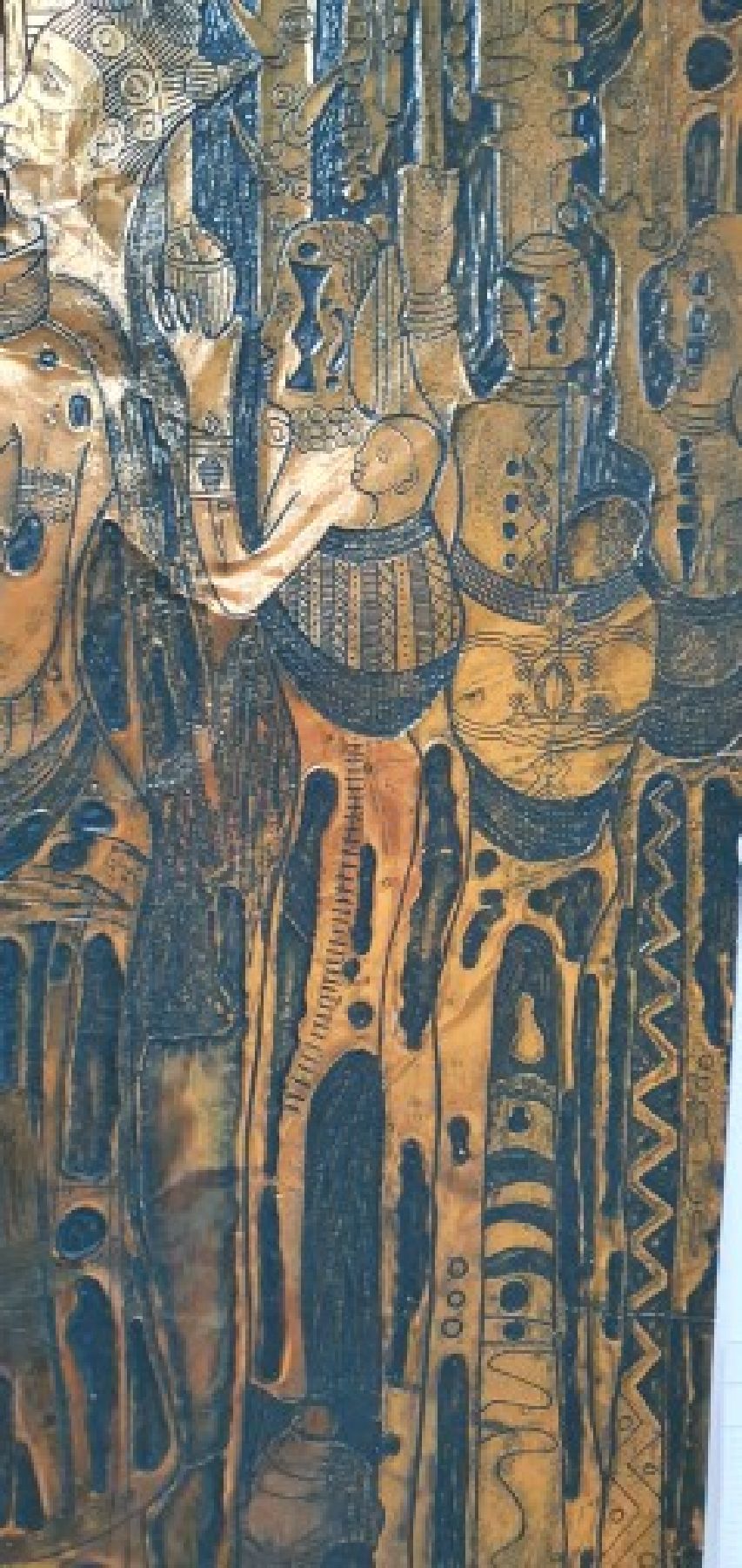 Detail d: Bruce Onobrakpeya, geb. 1932, zeitgenössischer nigerianischer Künstler, europäisch-britisch geprägtes Studium am Nigerian College of Arts, ...