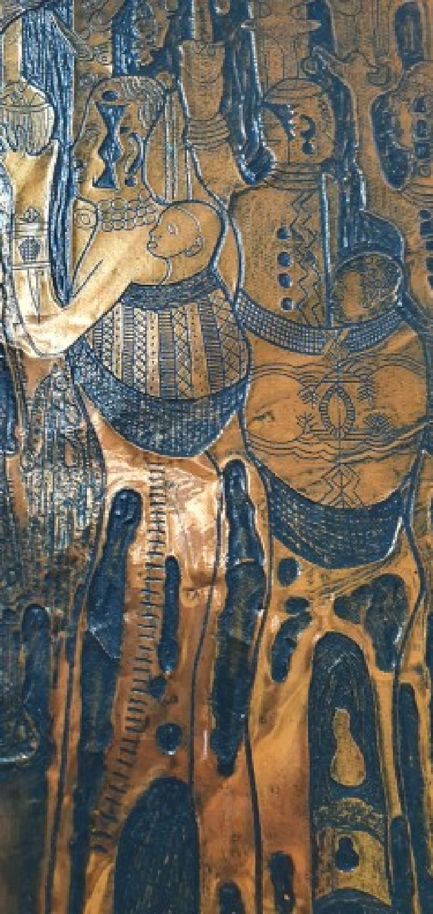 Detail f: Bruce Onobrakpeya, geb. 1932, zeitgenössischer nigerianischer Künstler, europäisch-britisch geprägtes Studium am Nigerian College of Arts, ...