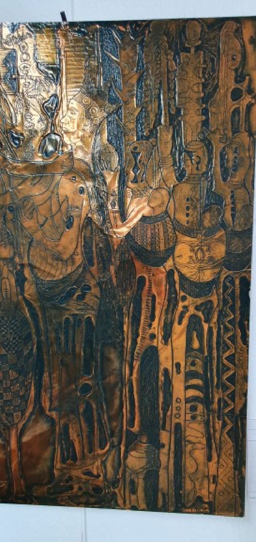 Detail h: Bruce Onobrakpeya, geb. 1932, zeitgenössischer nigerianischer Künstler, europäisch-britisch geprägtes Studium am Nigerian College of Arts, ...