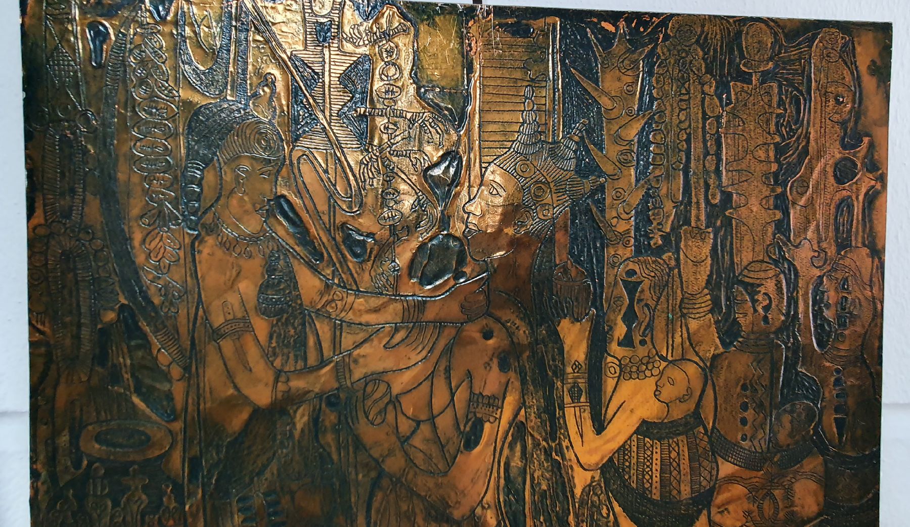 Detail i: Bruce Onobrakpeya, geb. 1932, zeitgenössischer nigerianischer Künstler, europäisch-britisch geprägtes Studium am Nigerian College of Arts, ...