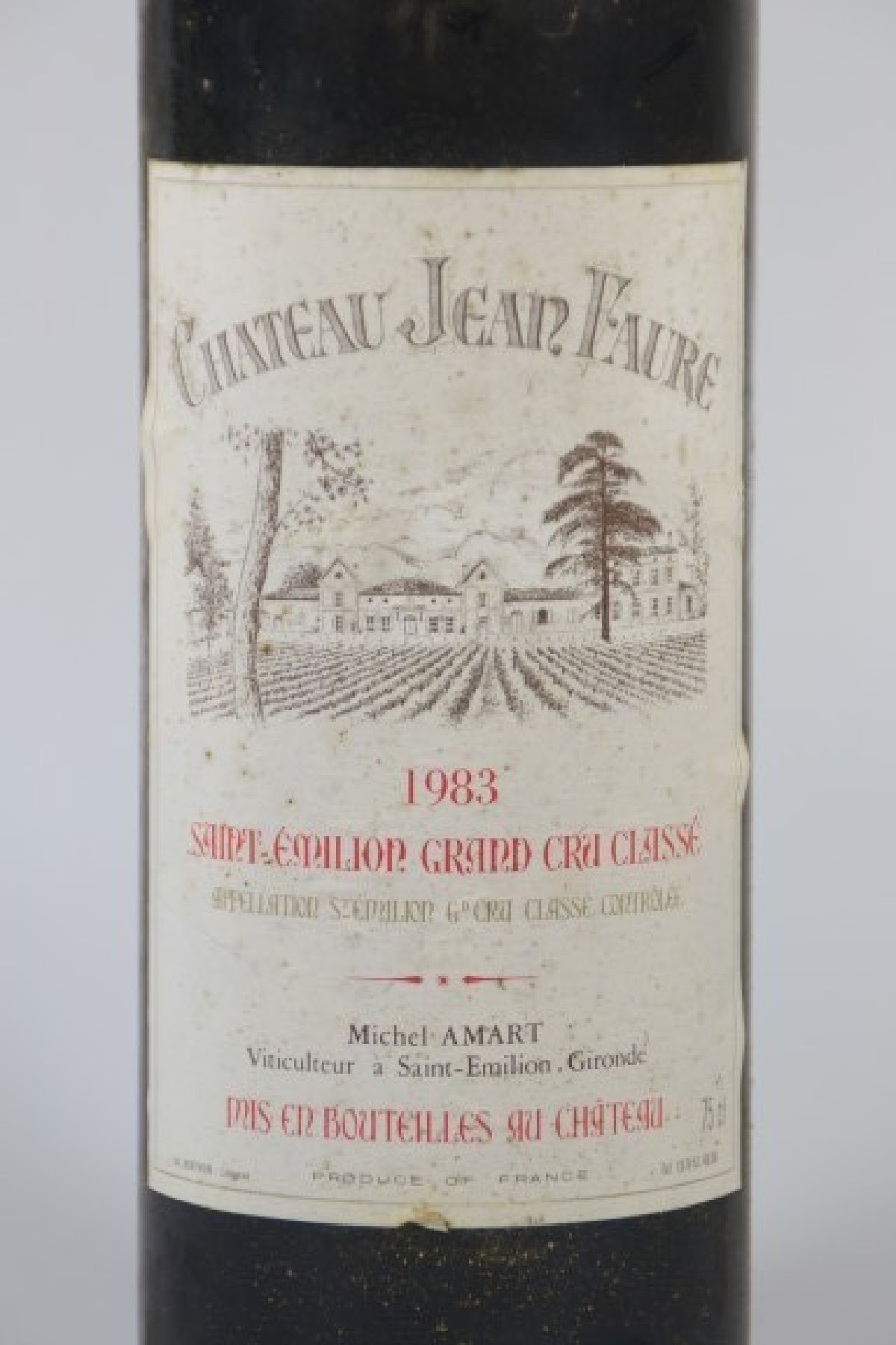 Detail a: 10 Fl. 1983 Chateau Jean Faure, Saint-Emilion, Grand Cru Classe, Michel Amart, 75 cl, upper shoulder - top shoulder, nicht verkostet, Alters- und ...