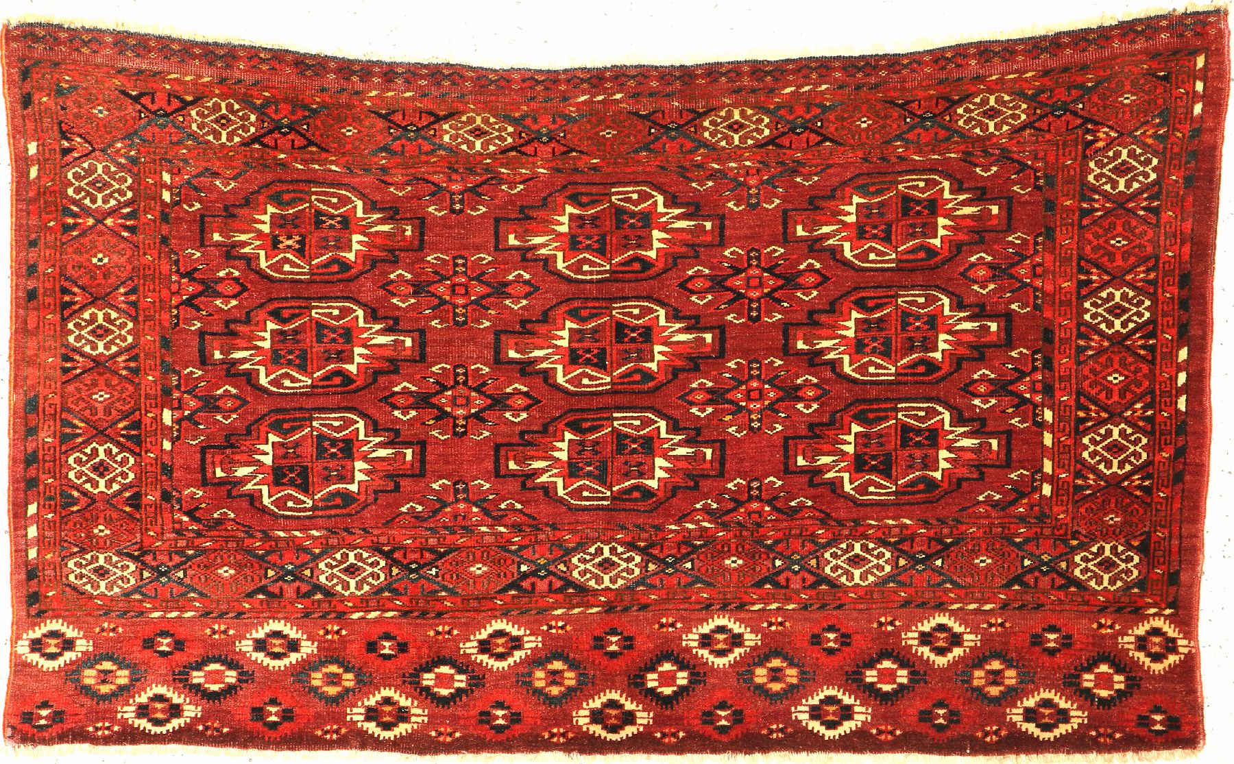 Antiker Kisilayak Tschowal, Turkmenistan, 19 Jhd., Wolle geknüpft auf Wolle, ca. 143 x 90 cm, EHZ: 2-3(guter Zustand).