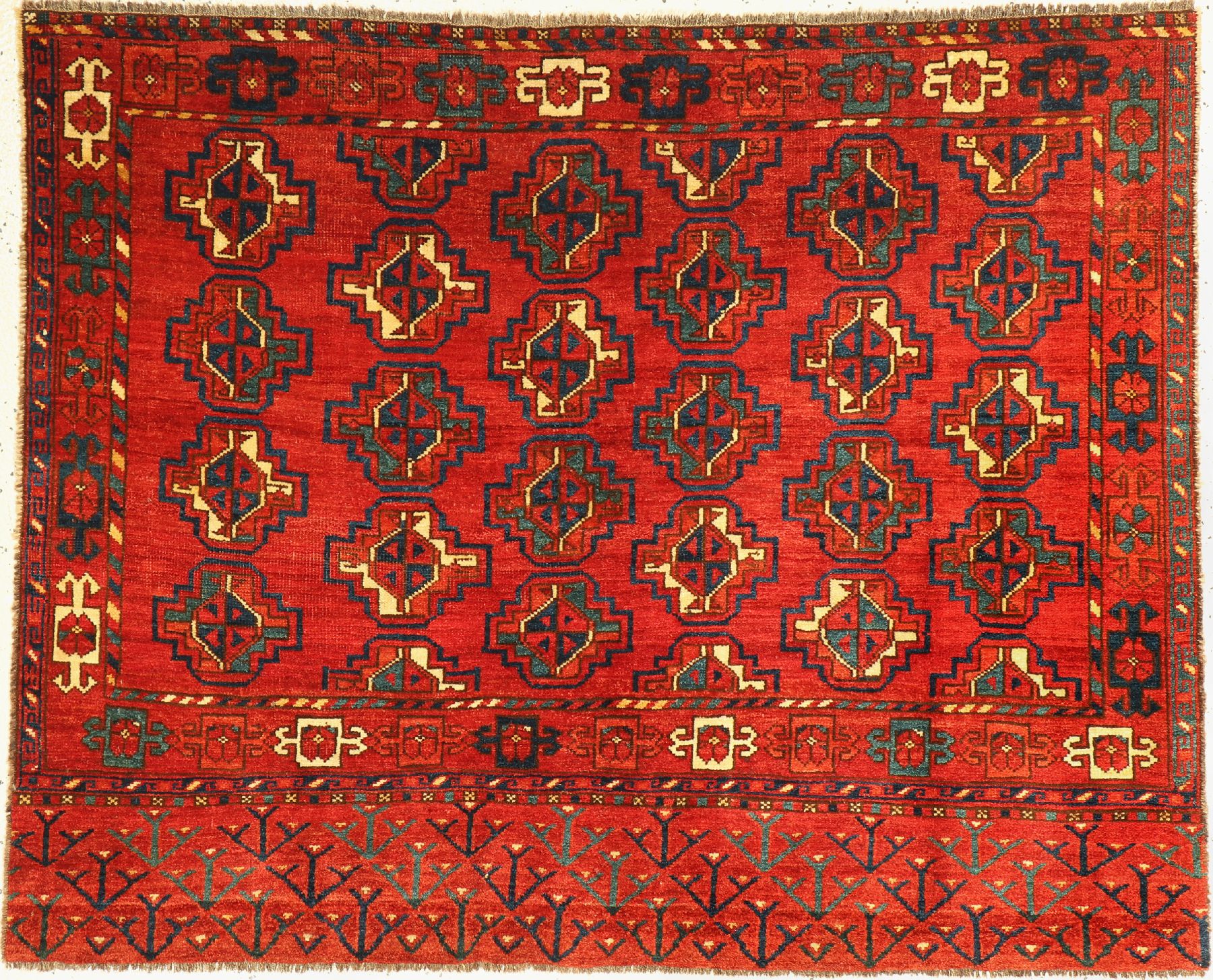 Antiker Ersari Tschowal, Turkmenistan, 19 Jhd., Wolle geknüpft auf Wolle, ca. 122 x 100 cm, EHZ: 2-3(guter Zustand)
