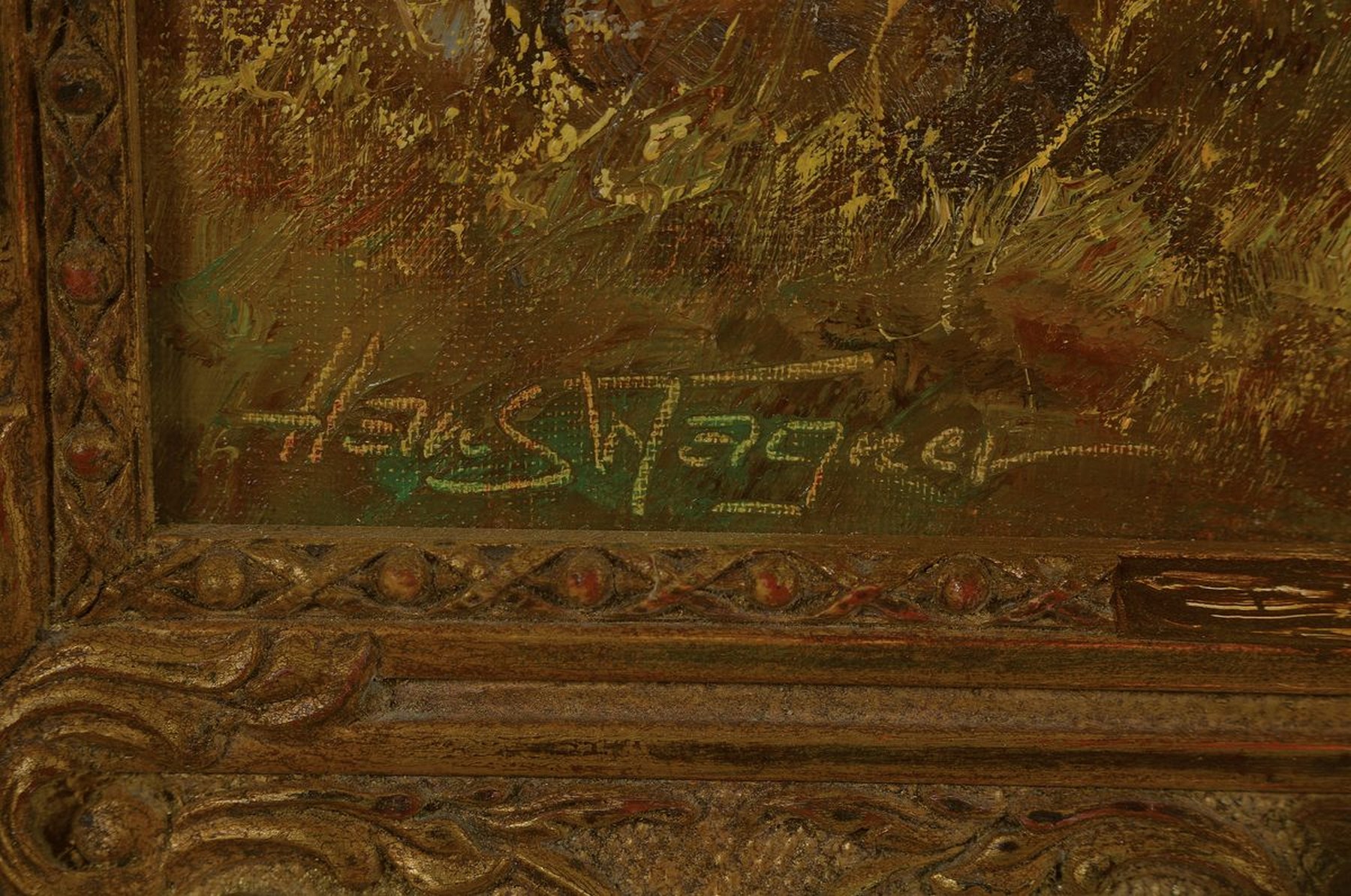 Detail a: Hans Wagner, 1902-1980 München, Fischer an einem oberbayerischen See, Öl/Lwd, links unten signiert, ca. 60x80cm, R. ca. 777x97cm