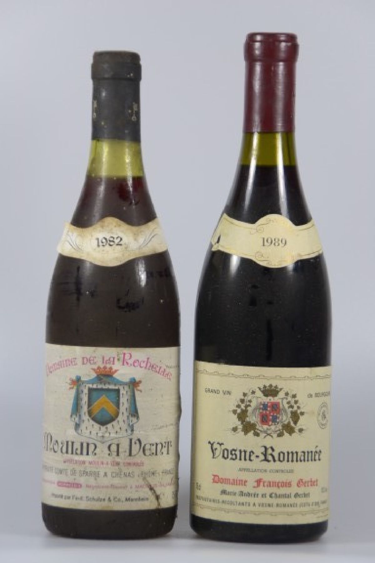 15 Fl. Burgund: 5 Fl. 1989 und 1 Fl. 1989 Vosne-Romanée, Domaine Francois Gerbet und 8 Fl. Moulin a Vent, Domaine De La Rochelle 2 x 1981, 5 x 1982 ...